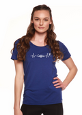 Heartbeat Coffee Printed Women's Bamboo/Cotton Short Sleeve Scoop Neck T-Shirt - The7Letter
