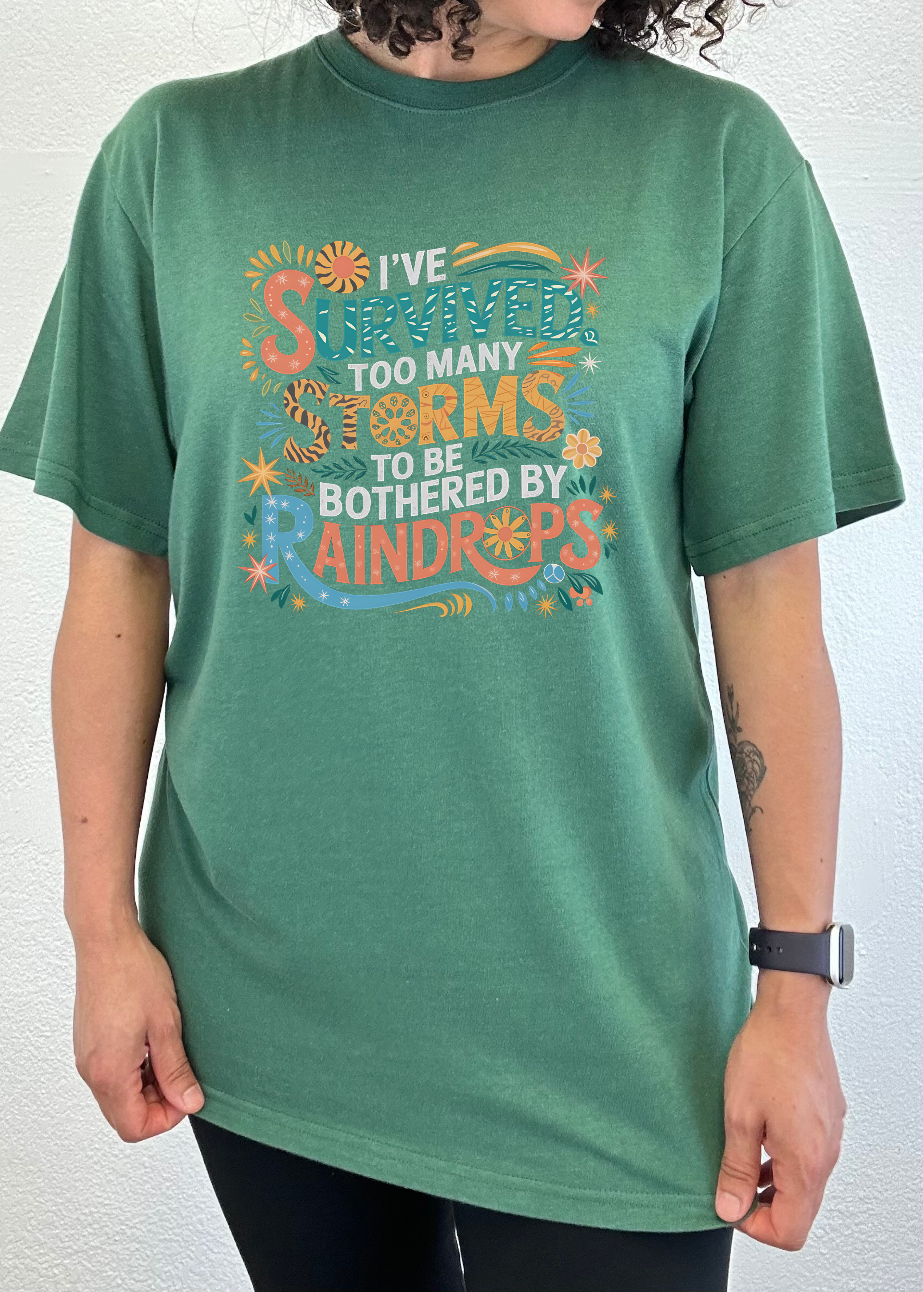 I've Survived Too Many Storms to Be Both Unisex Bamboo/Cotton Graphic T-Shirt - The7Letter