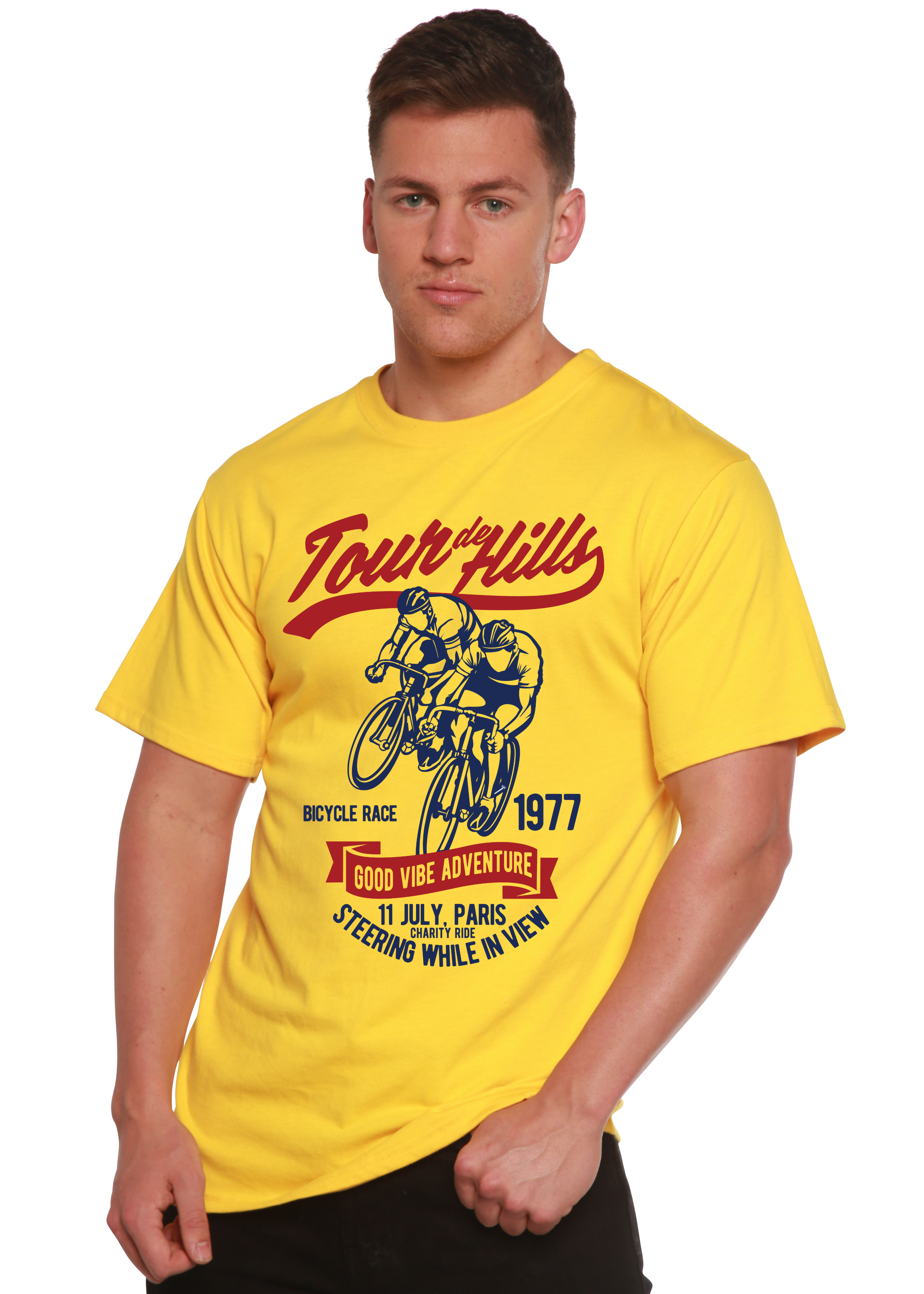 Tour De Hills Spun Bamboo® Men's Bamboo Viscose/Organic Cotton Short Sleeve Graphic T-Shirt - The7Letter