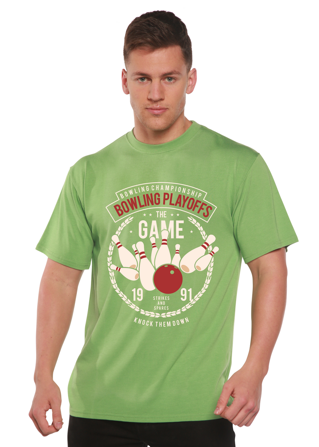 Bowling Playoffs Men's Bamboo Viscose/Organic Cotton Short Sleeve Graphic T-Shirt - The7Letter