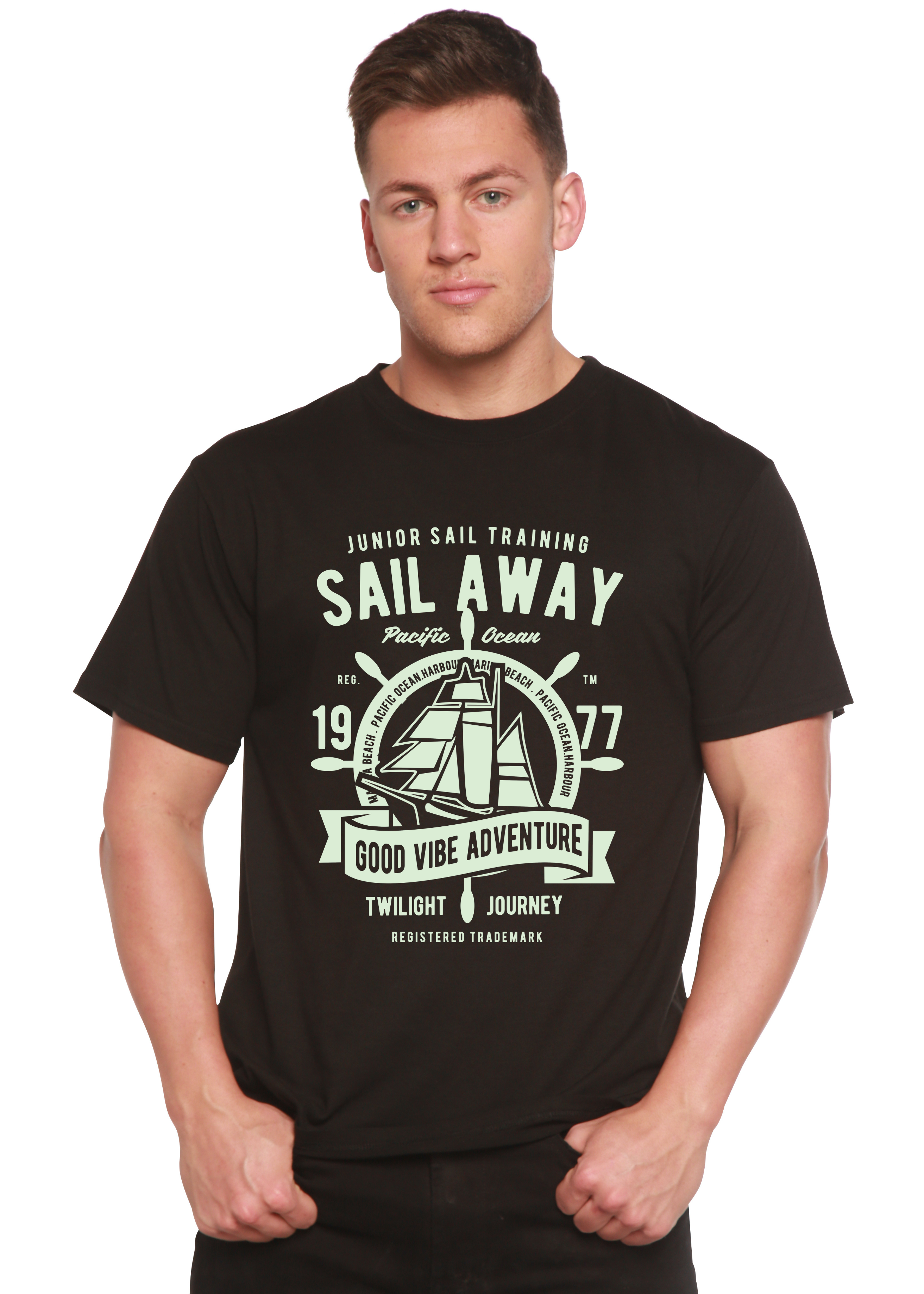 Sail Away Spun Bamboo® Men's Bamboo Viscose/Organic Cotton Short Sleeve Graphic T-Shirt - The7Letter