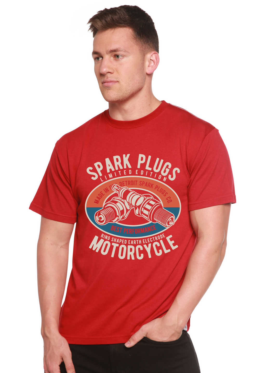 Spark Plugs Spun Bamboo® Men's Bamboo Viscose/Organic Cotton Short Sleeve Graphic T-Shirt - The7Letter