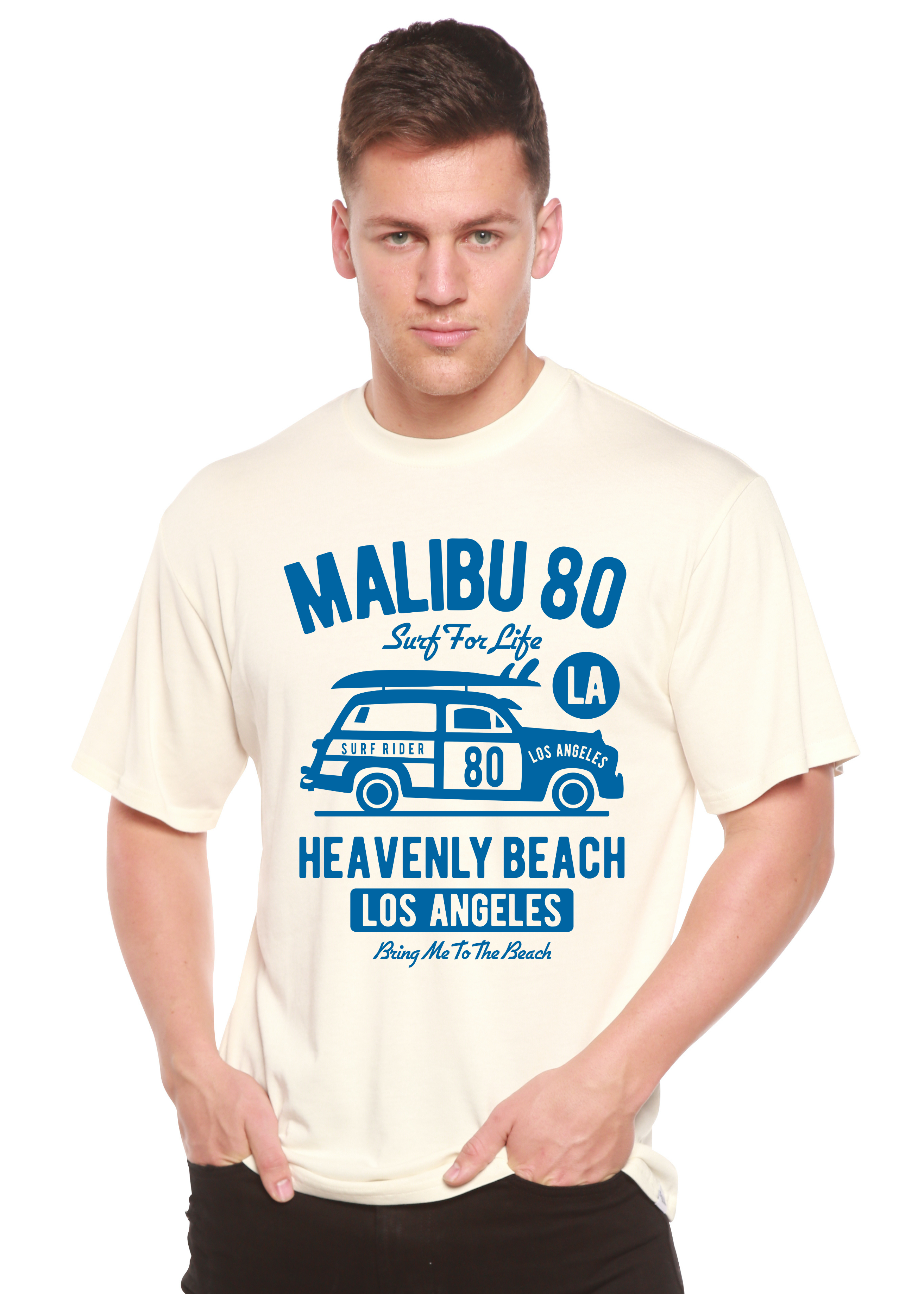 Malibu 80 Men's Bamboo Viscose/Organic Cotton Short Sleeve Graphic T-Shirt - The7Letter