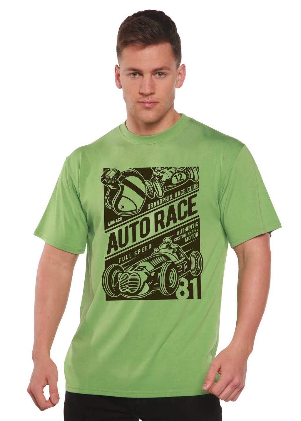 Auto Race Men's Bamboo Viscose/Organic Cotton Short Sleeve Graphic T-Shirt - The7Letter