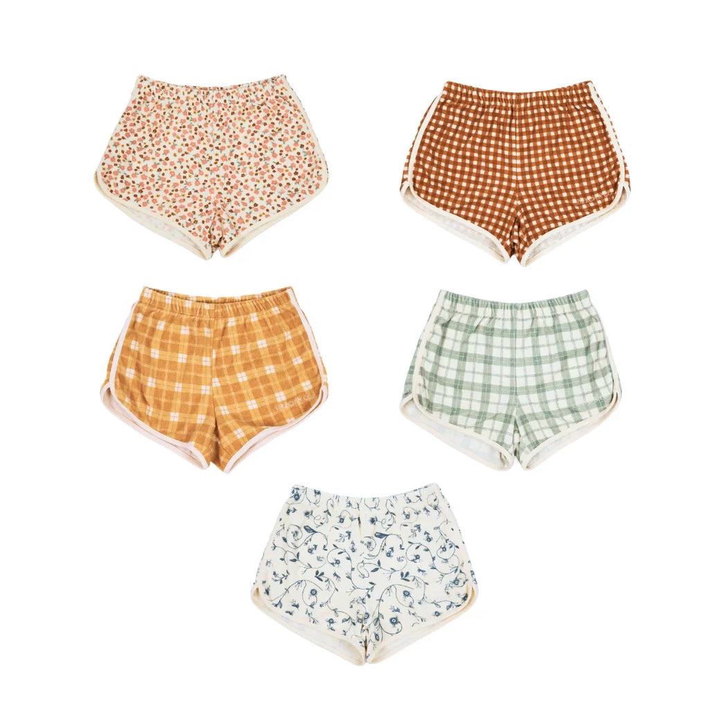 Retro Shorts | Organic Cotton Terry - Sunset Meadow - The7Letter