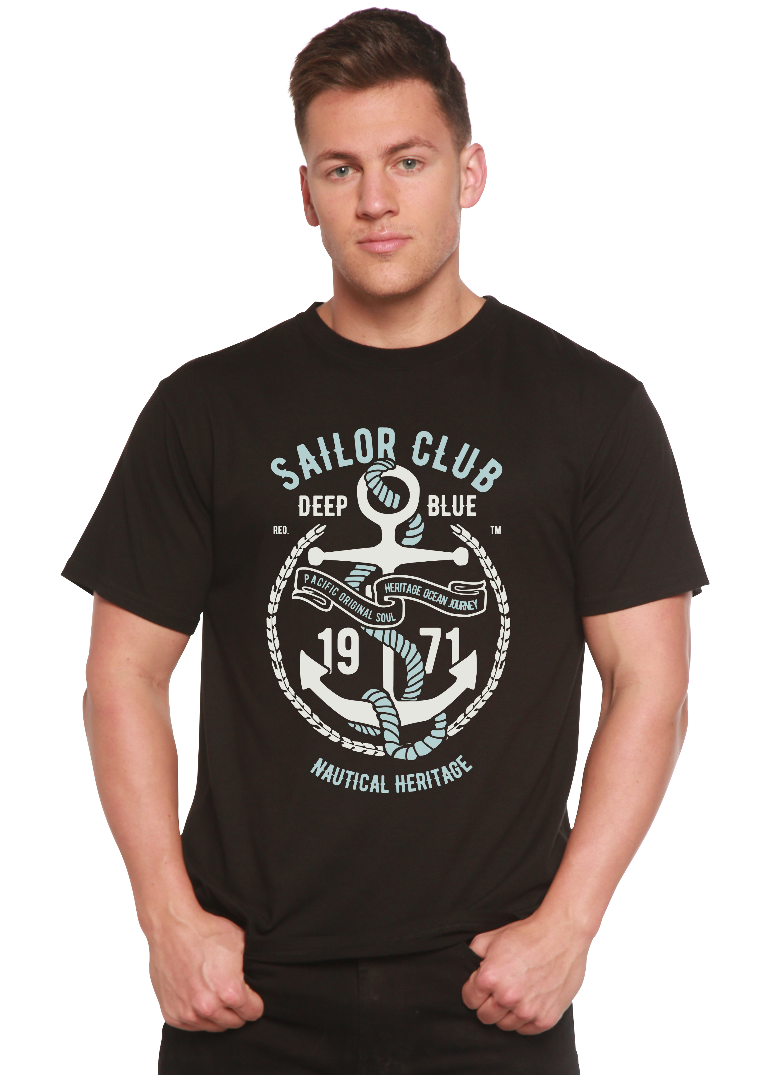 Sailor Club Spun Bamboo® Men's Bamboo Viscose/Organic Cotton Short Sleeve Graphic T-Shirt - The7Letter