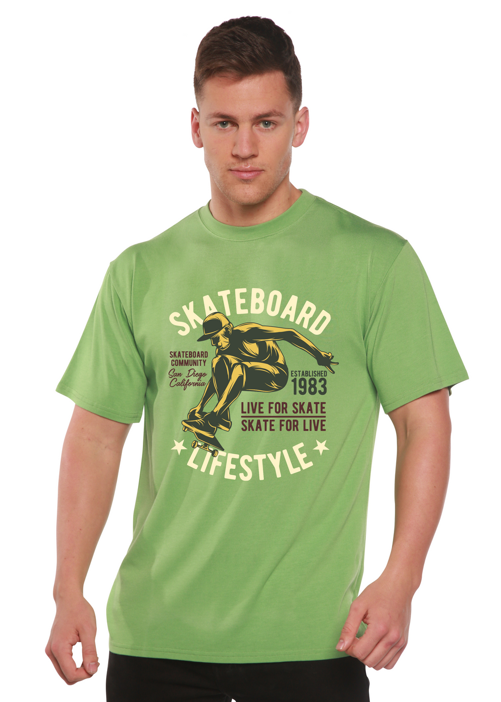Skateboard Lifestyle Men's Bamboo Viscose/Organic Cotton Short Sleeve Graphic T-Shirt - The7Letter