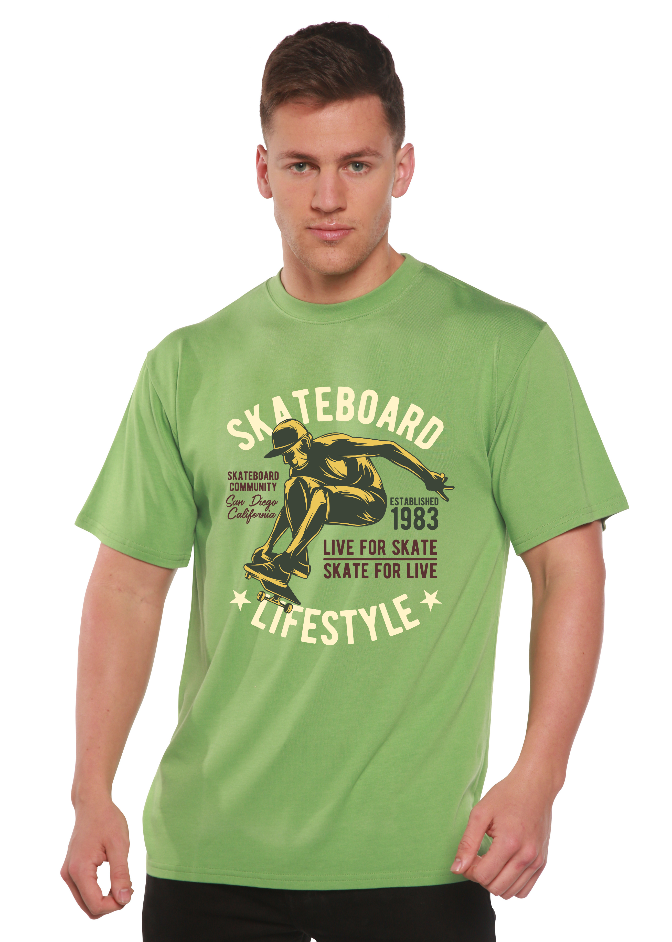 Skateboard Lifestyle Men's Bamboo Viscose/Organic Cotton Short Sleeve Graphic T-Shirt - The7Letter