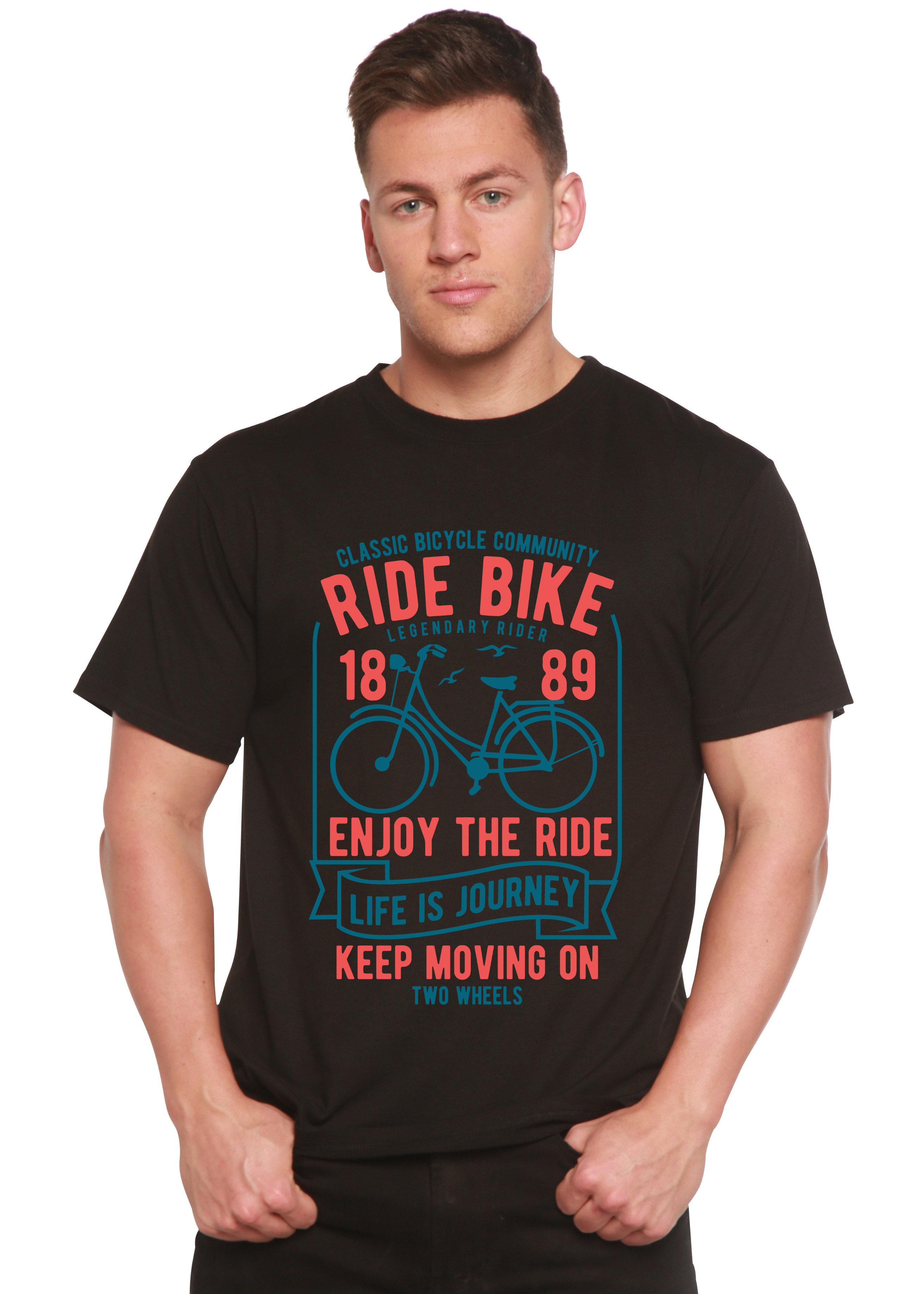 Ride Bike Spun Bamboo® Men's Bamboo Viscose/Organic Cotton Short Sleeve Graphic T-Shirt - The7Letter