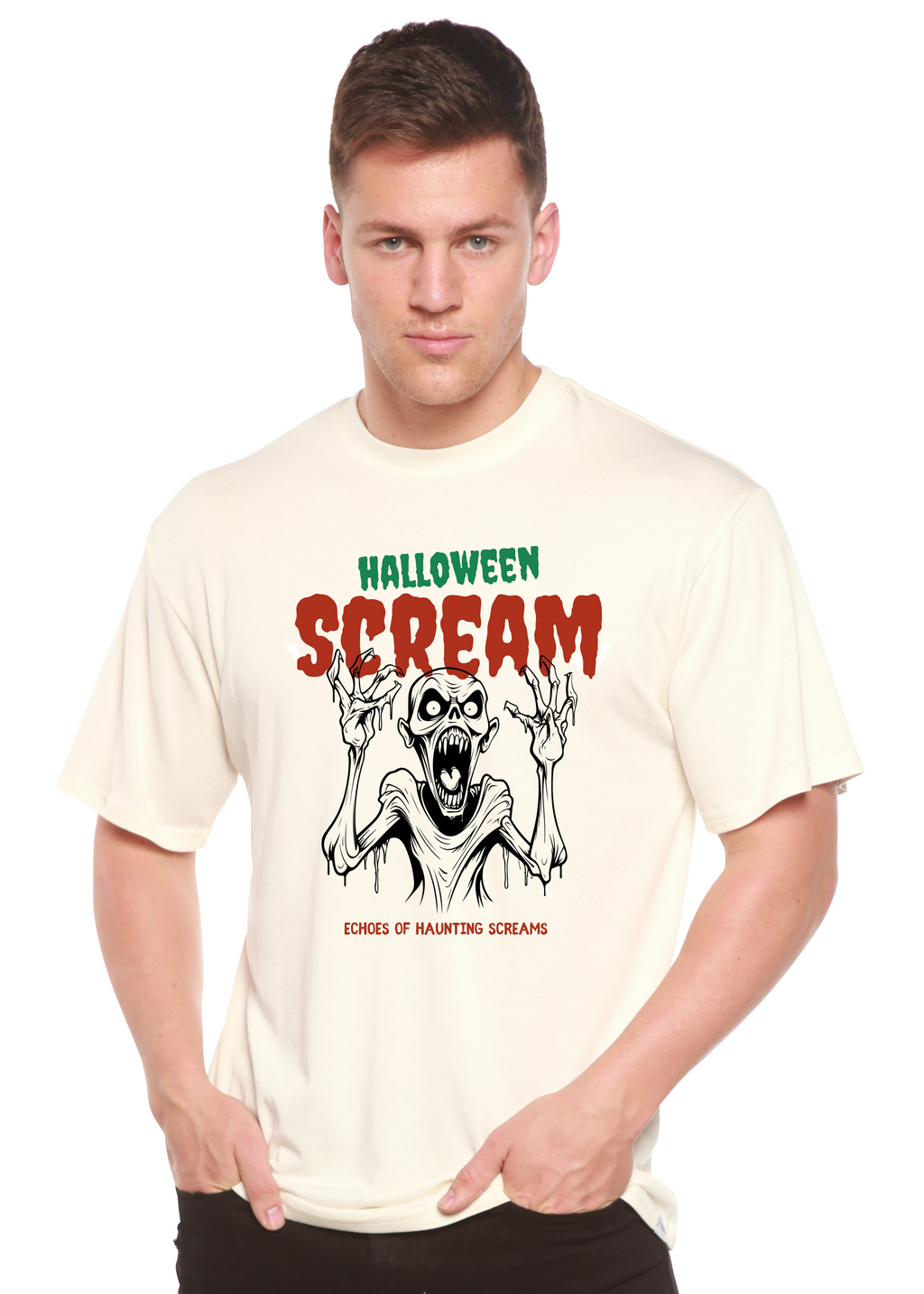 Halloween Scream Men's Bamboo Viscose/Organic Cotton Short Sleeve Graphic T-Shirt - The7Letter