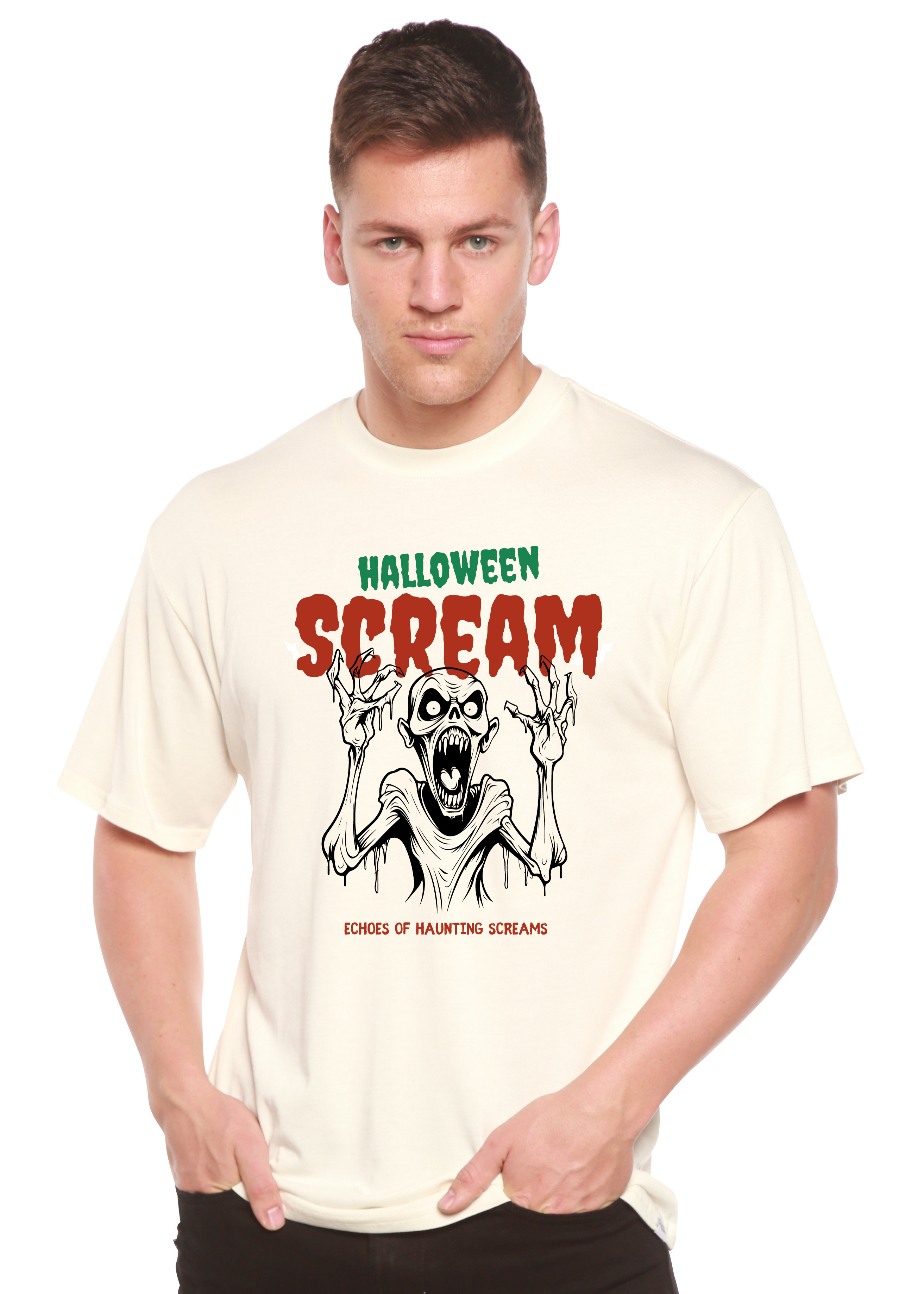 Halloween Scream Men's Bamboo Viscose/Organic Cotton Short Sleeve Graphic T-Shirt - The7Letter