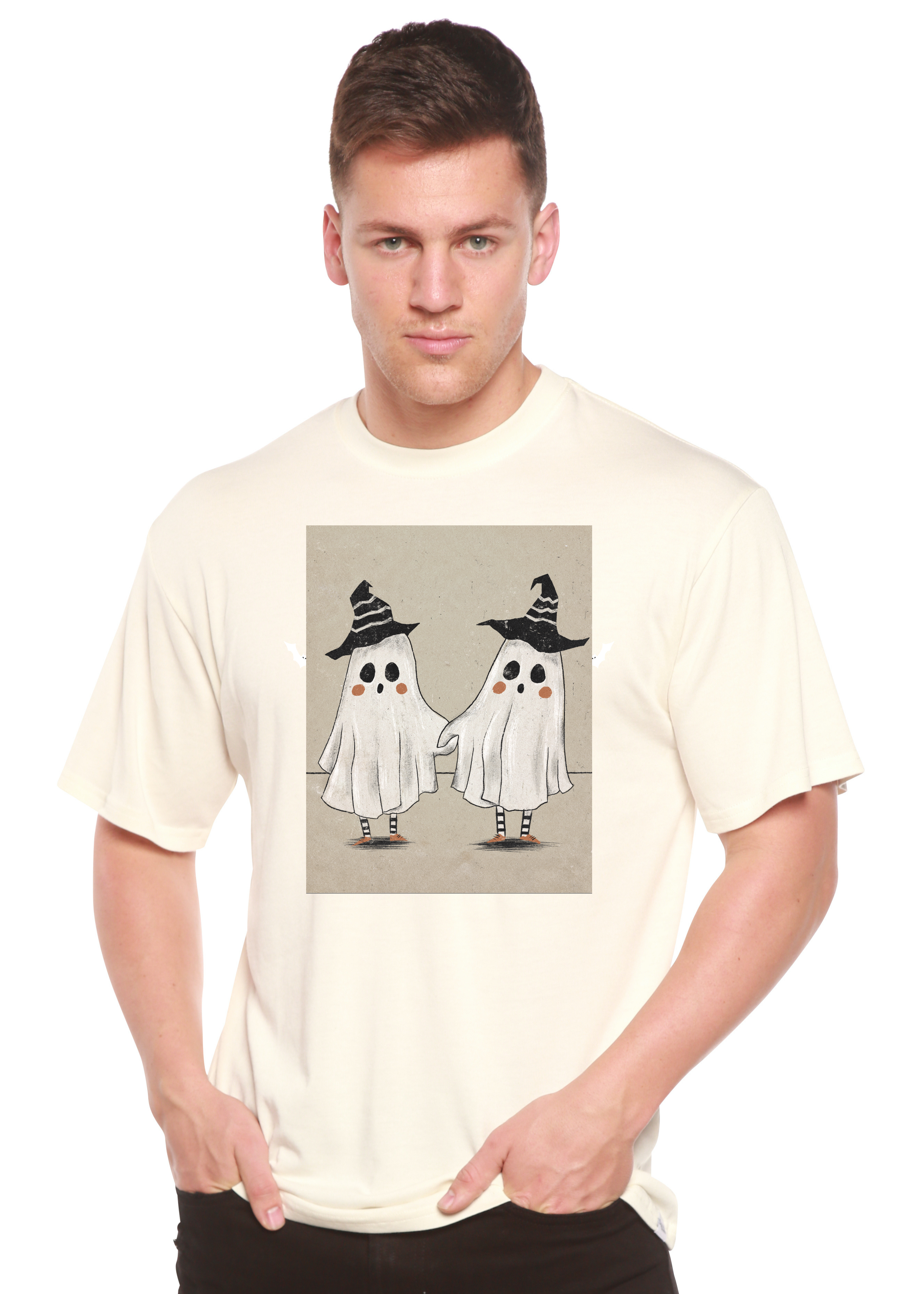 Cute Ghost Men's Bamboo Viscose/Organic Cotton Short Sleeve Graphic T-Shirt - The7Letter