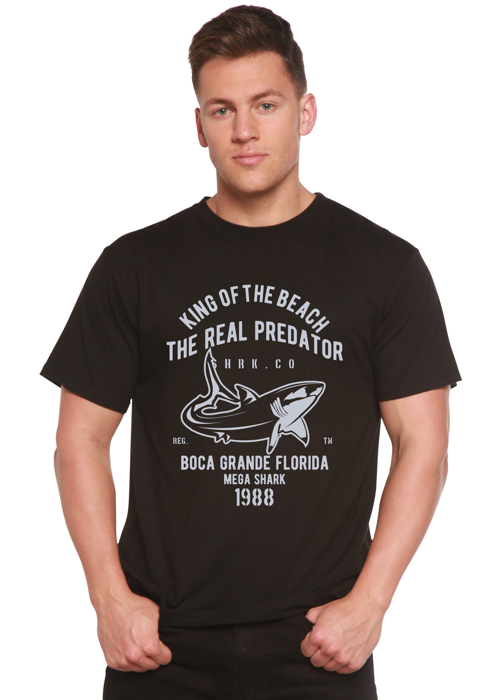 Shark Real Spun Bamboo® Men's Bamboo Viscose/Organic Cotton Short Sleeve Graphic T-Shirt - The7Letter