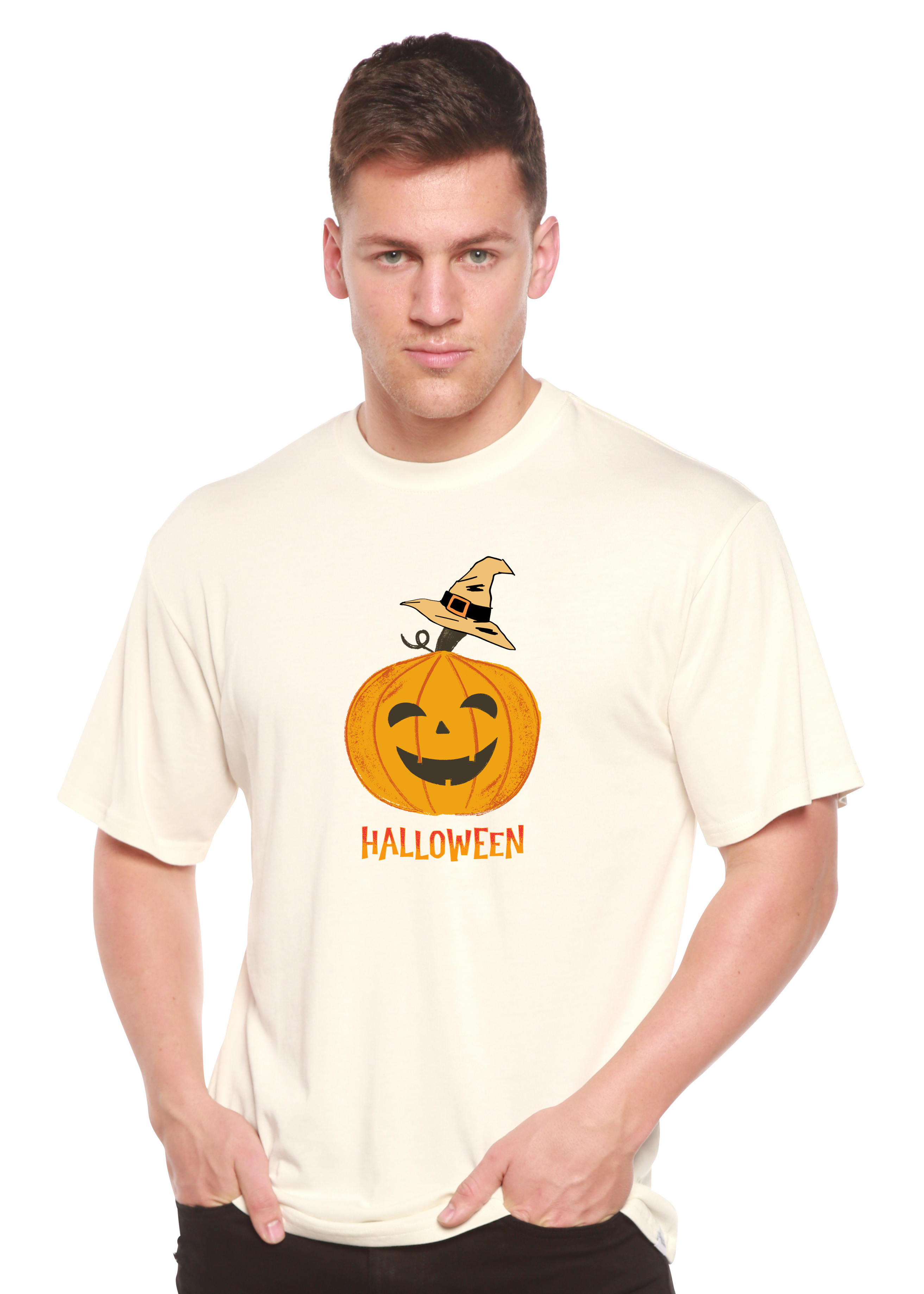 Halloween Pumpkin Unisex Bamboo Viscose/Organic Cotton Short Sleeve Graphic T-Shirt - The7Letter
