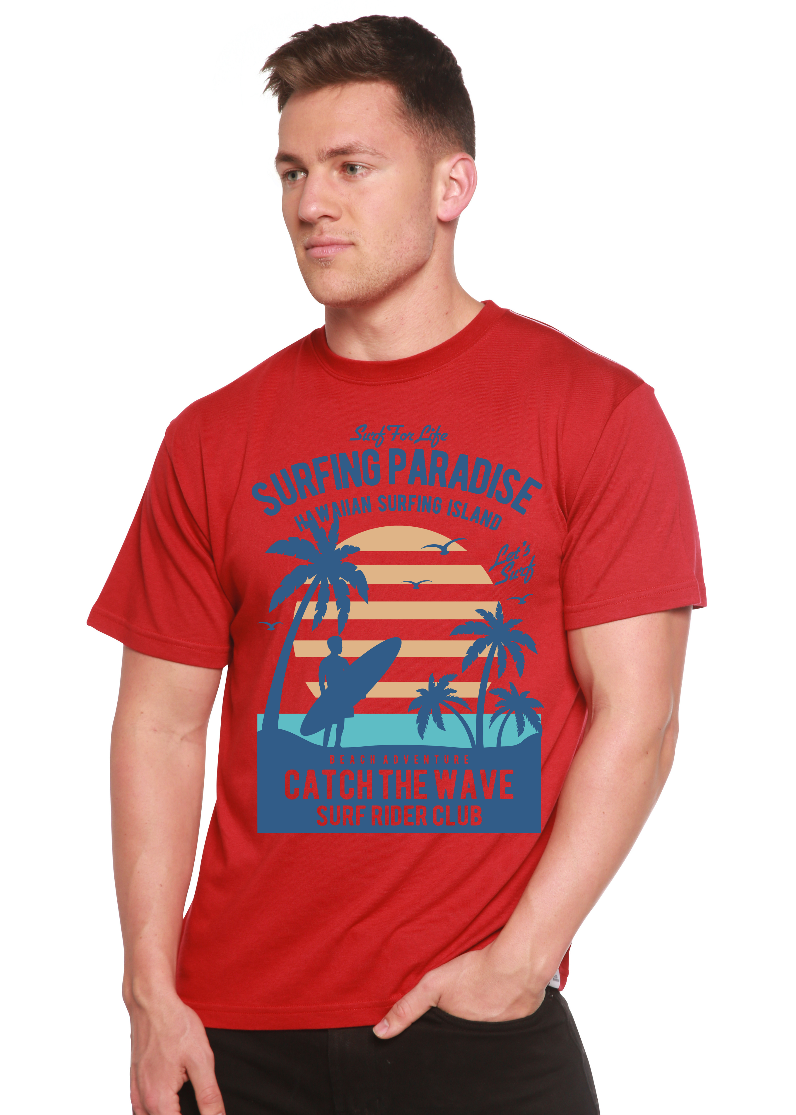 Surfing Paradis Spun Bamboo® Men's Bamboo Viscose/Organic Cotton Short Sleeve Graphic T-Shirt - The7Letter
