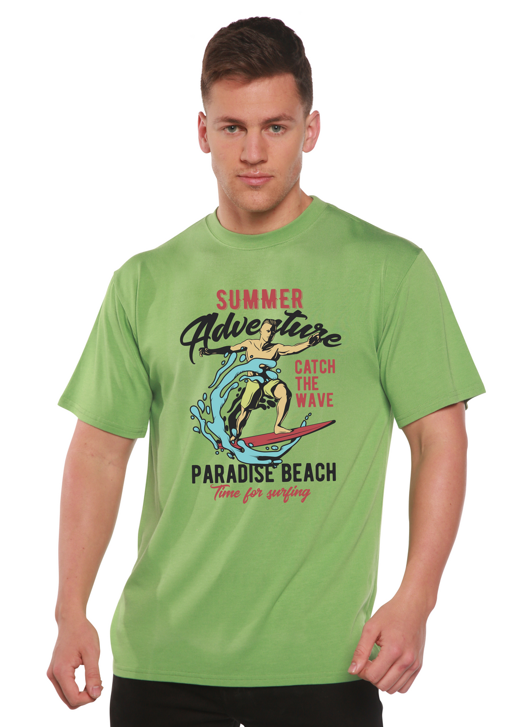 Catch The Wave Men's Bamboo Viscose/Organic Cotton Short Sleeve Graphic T-Shirt - The7Letter