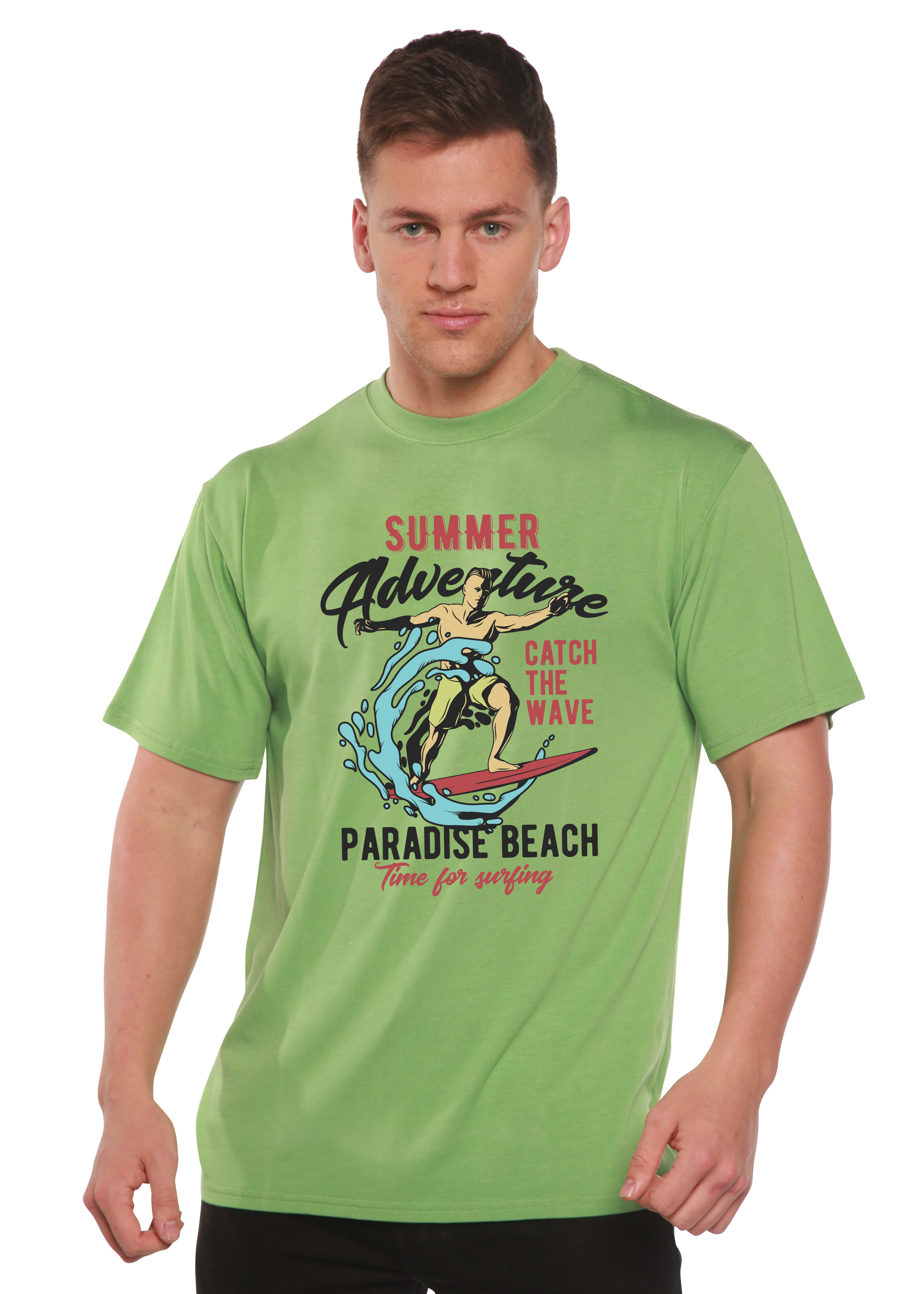 Catch The Wave Men's Bamboo Viscose/Organic Cotton Short Sleeve Graphic T-Shirt - The7Letter