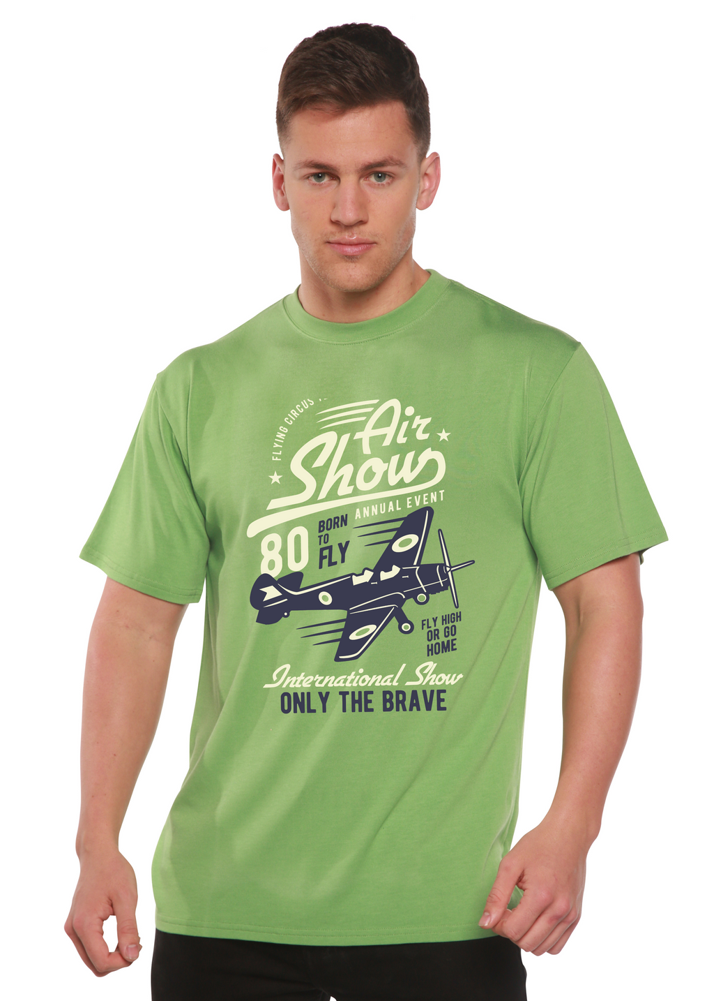 Air Show Men's Bamboo Viscose/Organic Cotton Short Sleeve Graphic T-Shirt - The7Letter