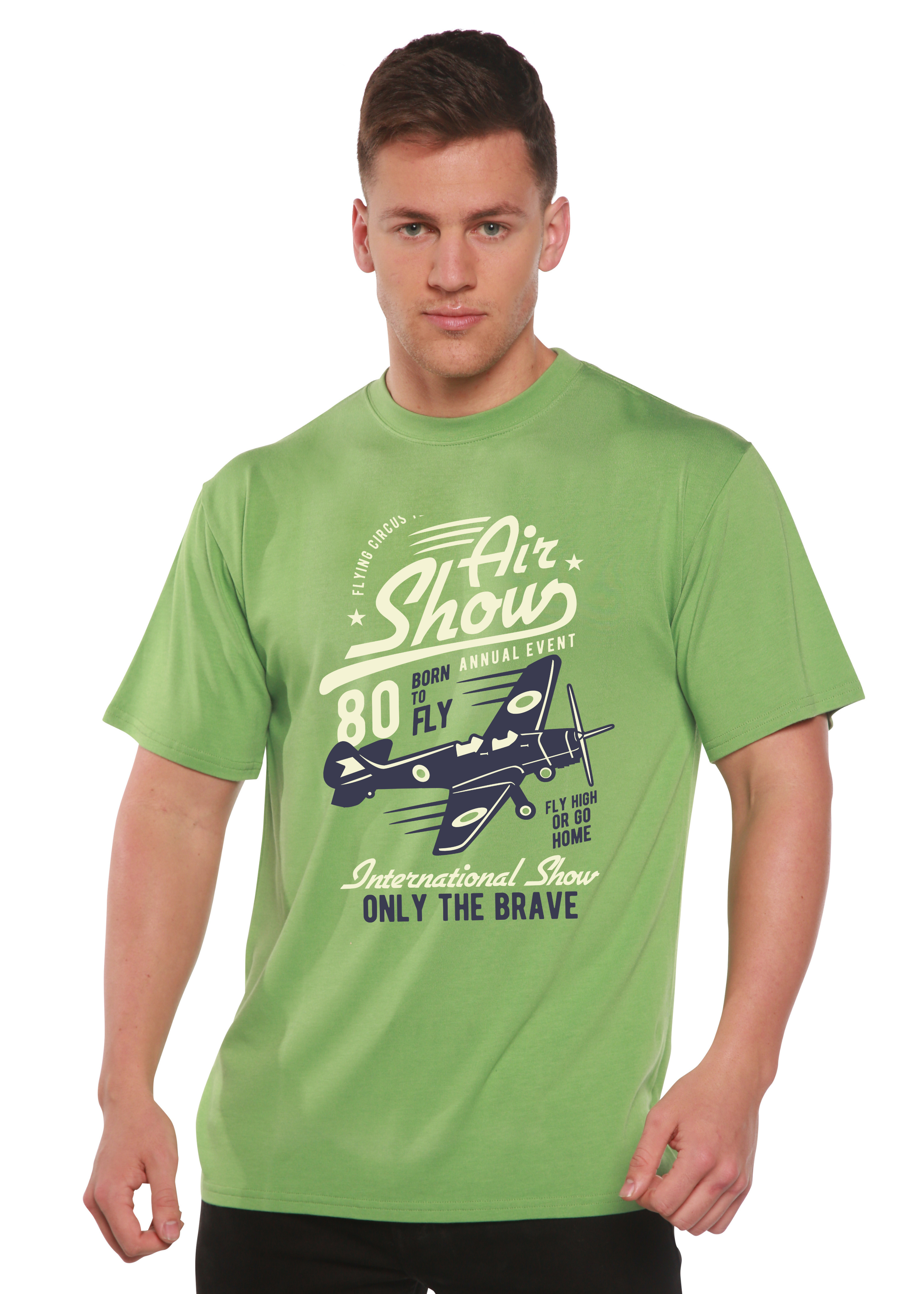 Air Show Men's Bamboo Viscose/Organic Cotton Short Sleeve Graphic T-Shirt - The7Letter