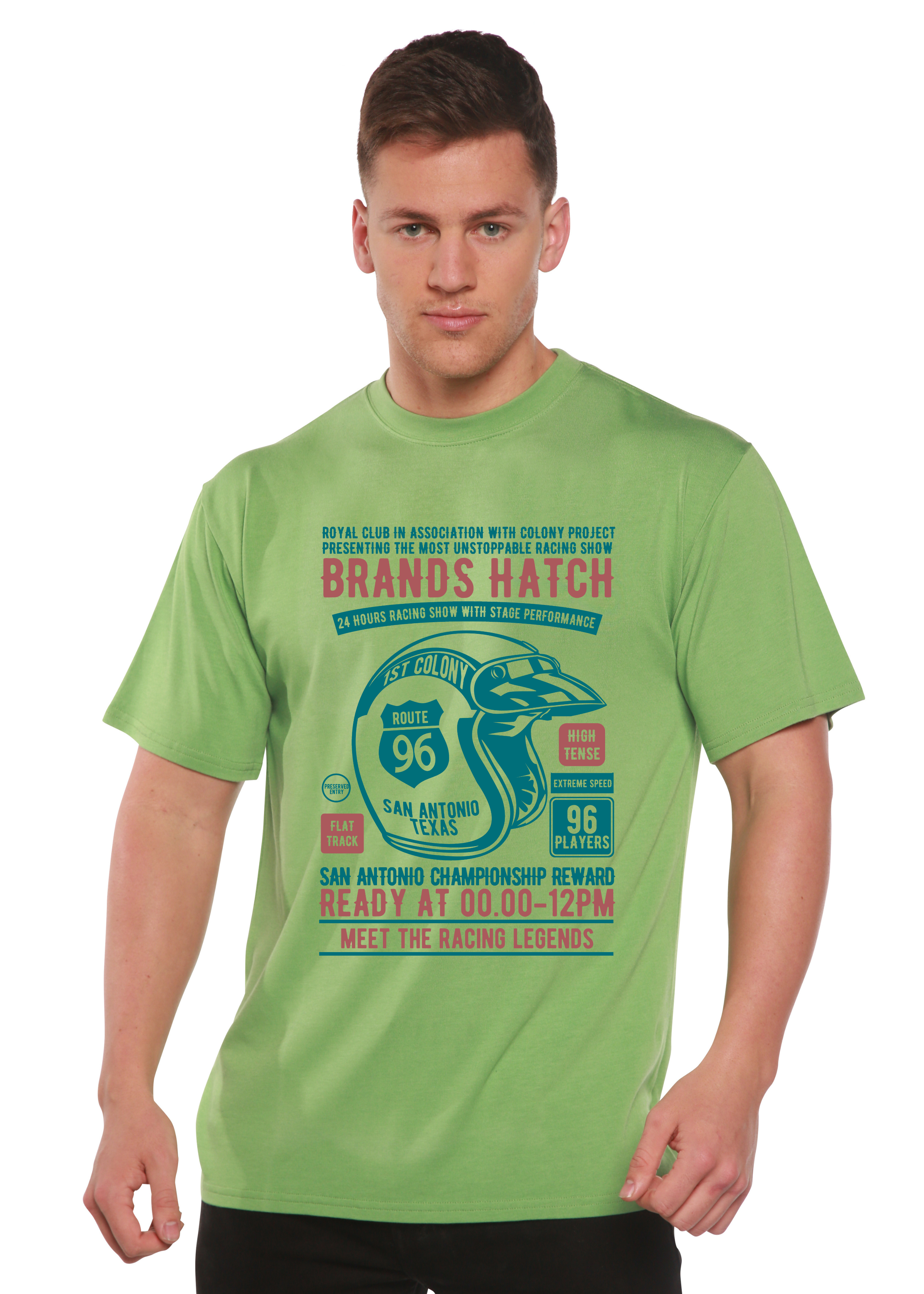 Brands Hatch Men's Bamboo Viscose/Organic Cotton Short Sleeve Graphic T-Shirt - The7Letter