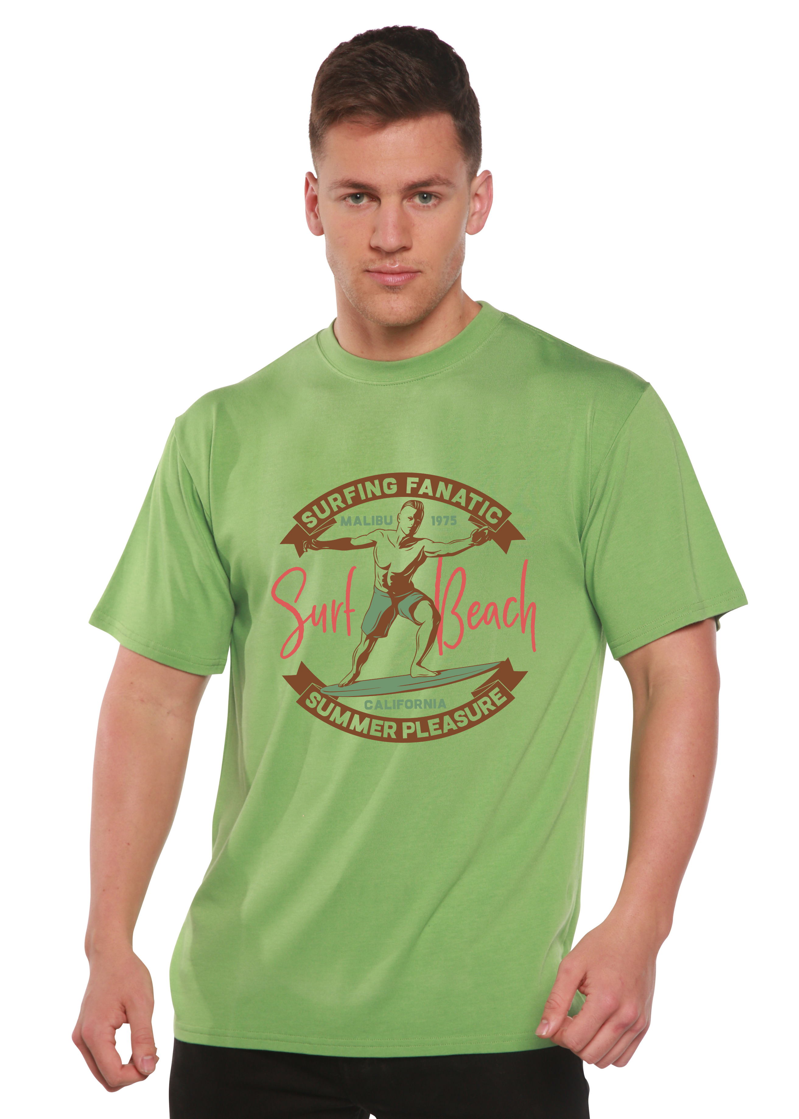 Surf Beach Men's Bamboo Viscose/Organic Cotton Short Sleeve Graphic T-Shirt - The7Letter