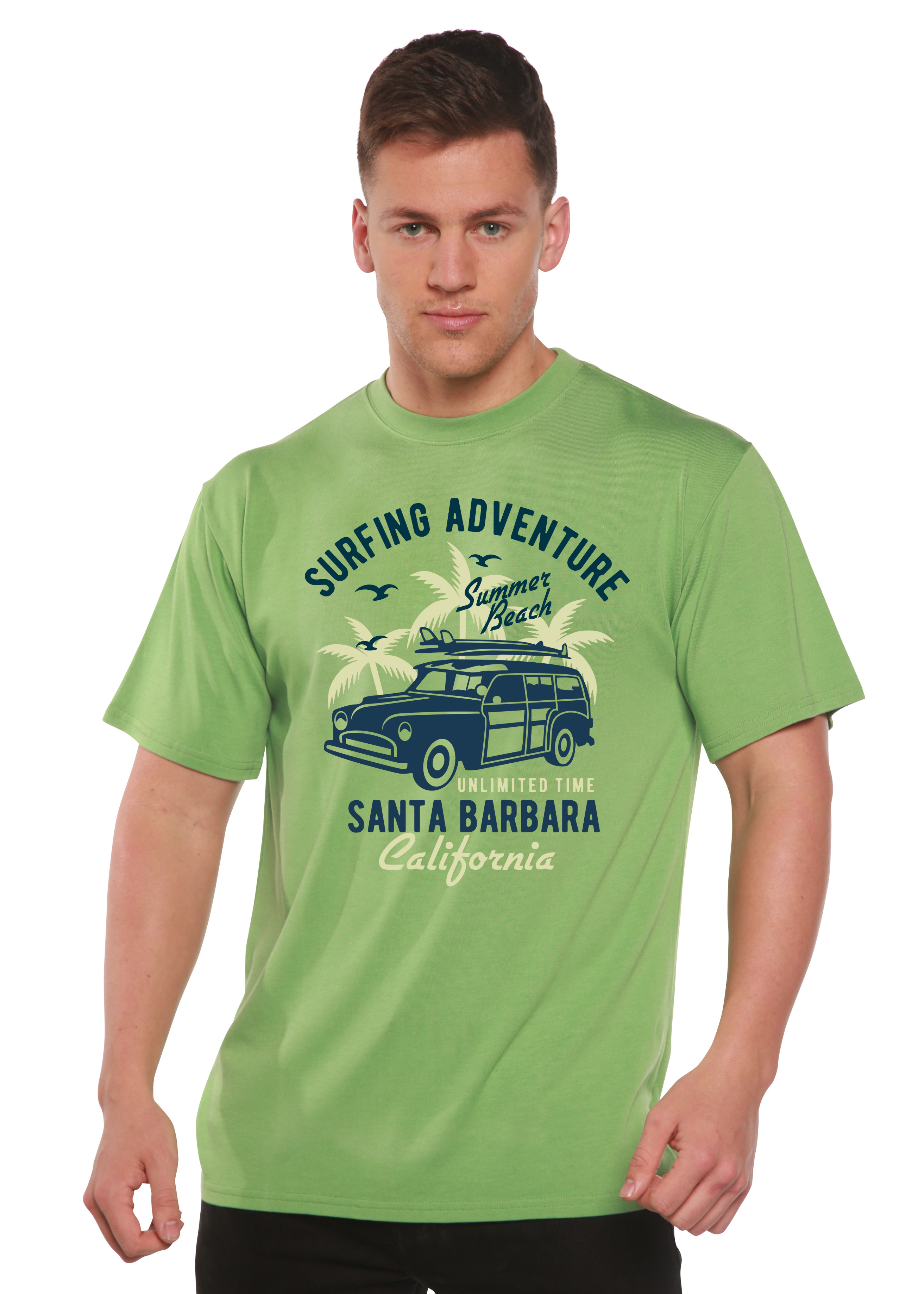 Surfing Adventure Spun Bamboo® Men's Bamboo Viscose/Organic Cotton Short Sleeve Graphic T-Shirt - The7Letter