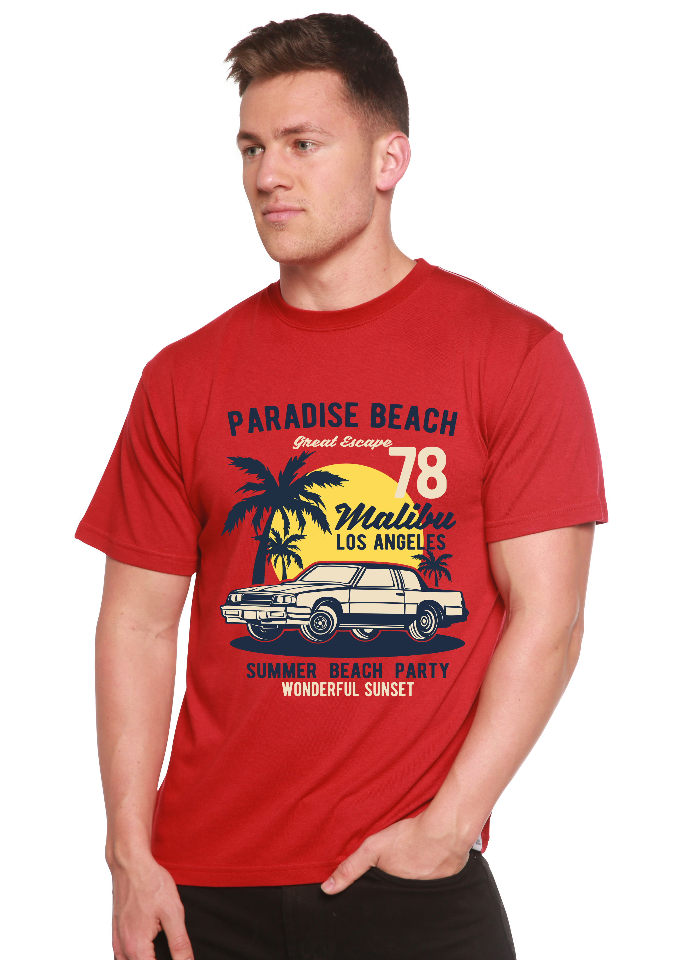 Paradise Beach Spun Bamboo® Men's Bamboo Viscose/Organic Cotton Short Sleeve Graphic T-Shirt - The7Letter