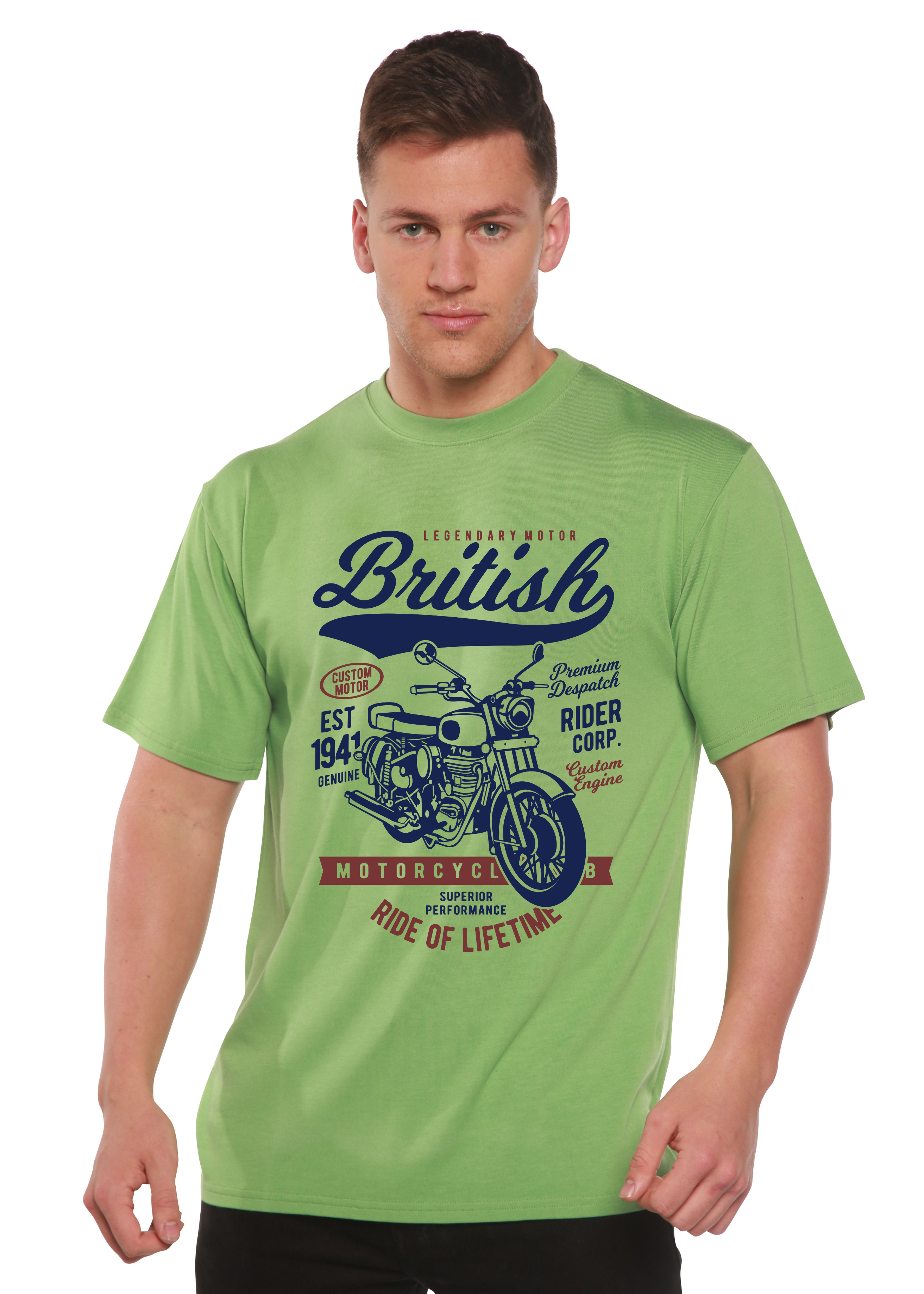 British Motorcycle Men's Bamboo Viscose/Organic Cotton Short Sleeve Graphic T-Shirt - The7Letter