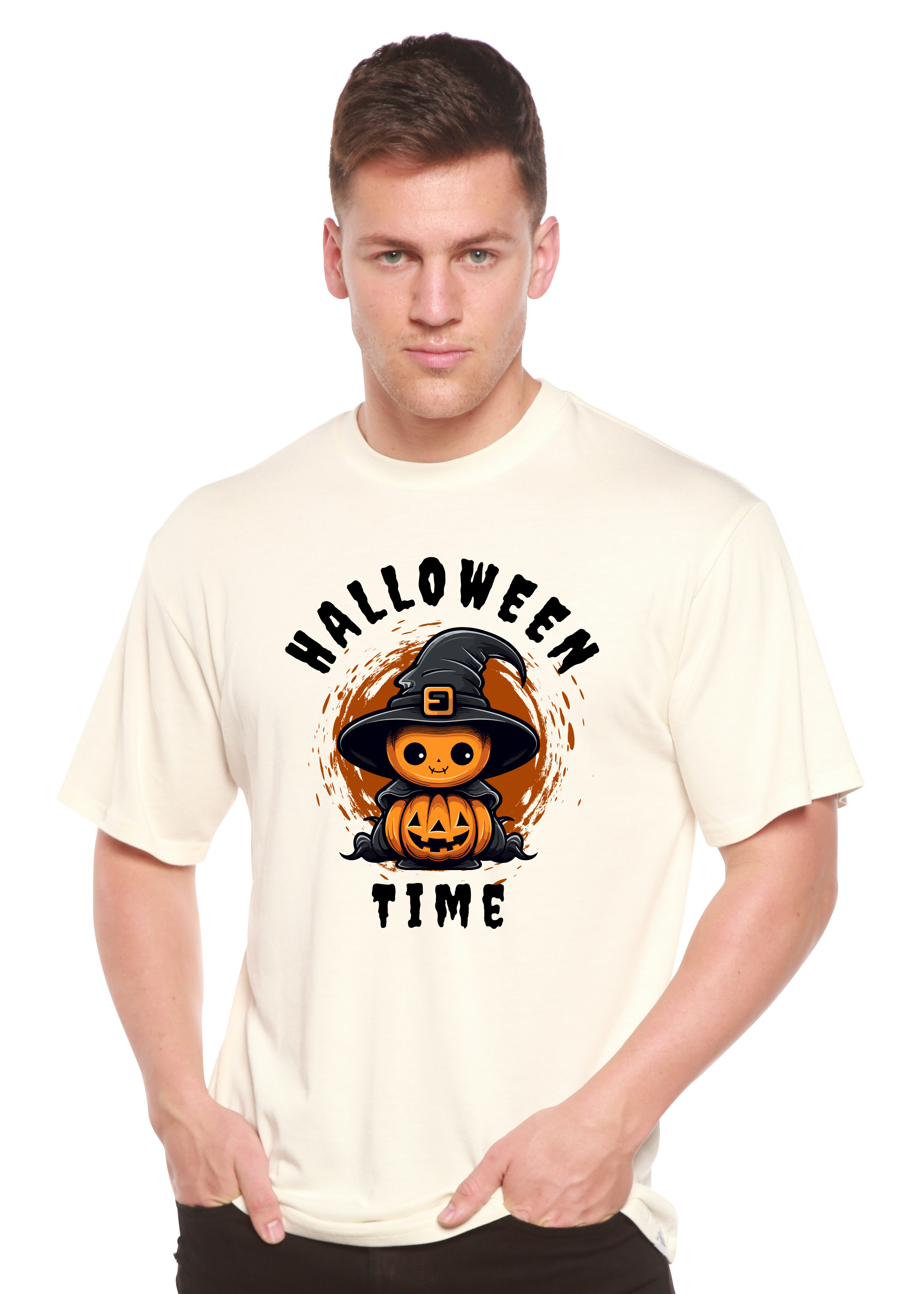 Halloween Time Unisex Bamboo Viscose/Organic Cotton Short Sleeve Graphic T-Shirt - The7Letter