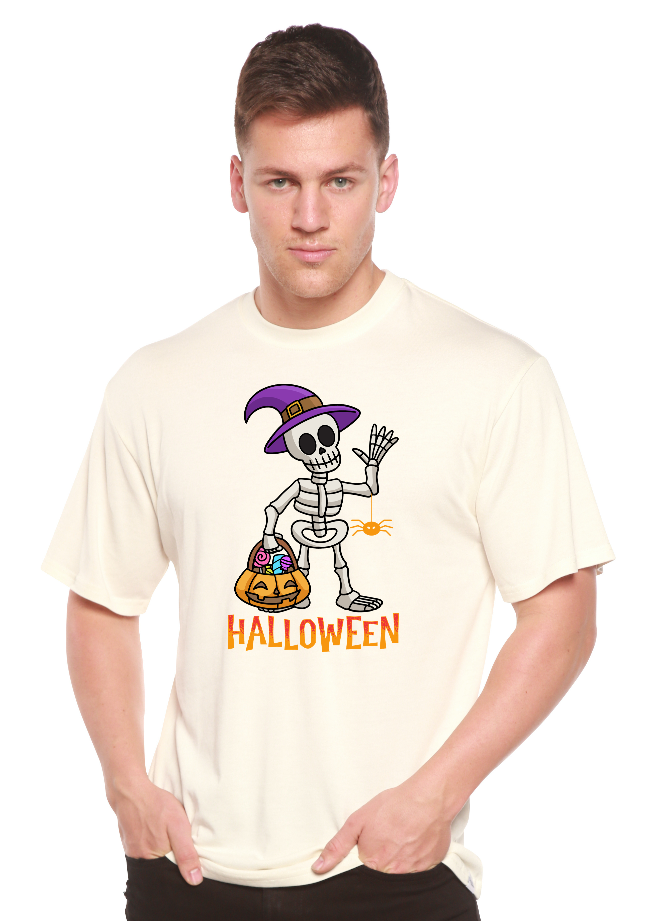 Happy Halloween Unisex Bamboo Viscose/Organic Cotton Short Sleeve Graphic T-Shirt - The7Letter