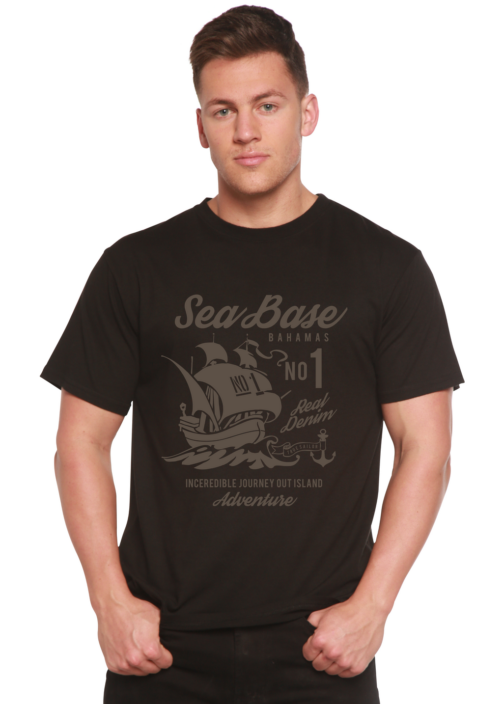 Sea Base Spun Bamboo® Men's Bamboo Viscose/Organic Cotton Short Sleeve Graphic T-Shirt - The7Letter