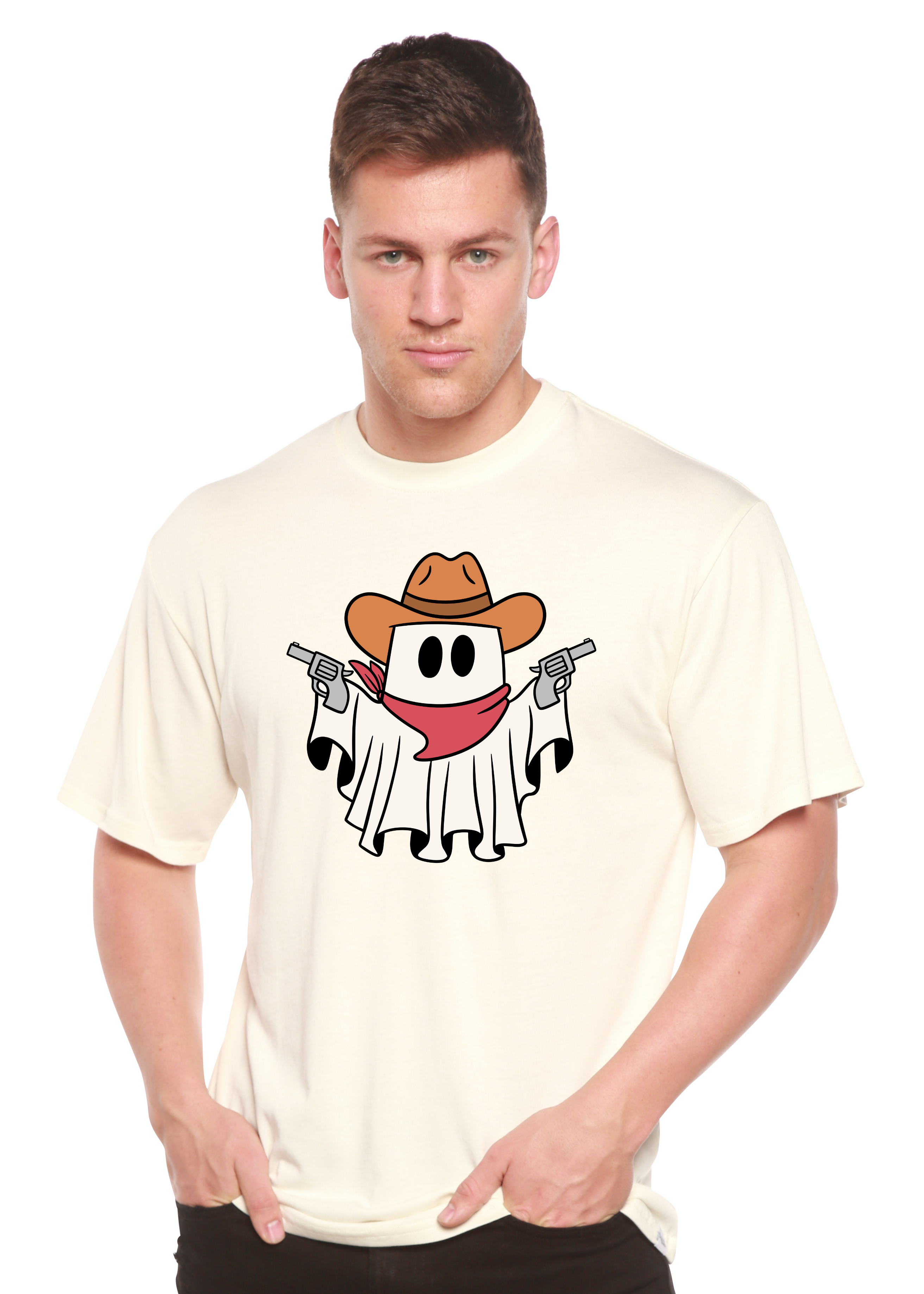 Cowboy Ghost Unisex Bamboo Viscose/Organic Cotton Short Sleeve Graphic T-Shirt - The7Letter