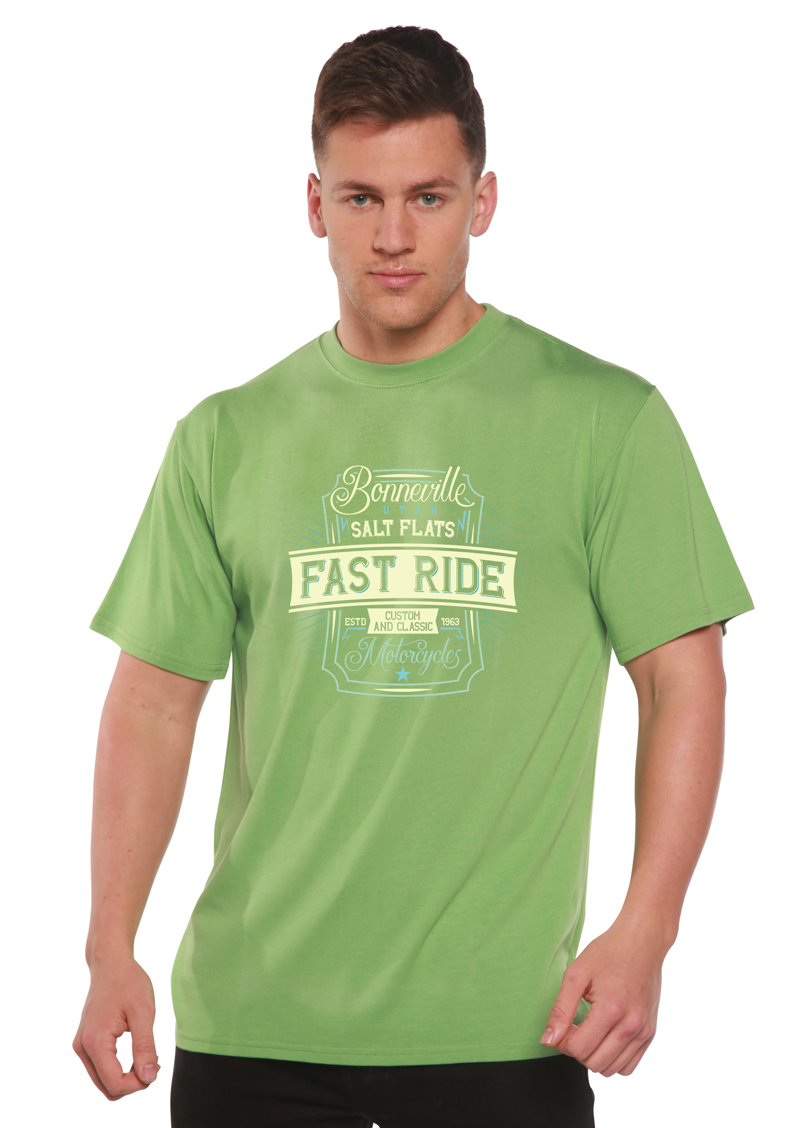 Fast Ride Men's Bamboo Viscose/Organic Cotton Short Sleeve Graphic T-Shirt - The7Letter
