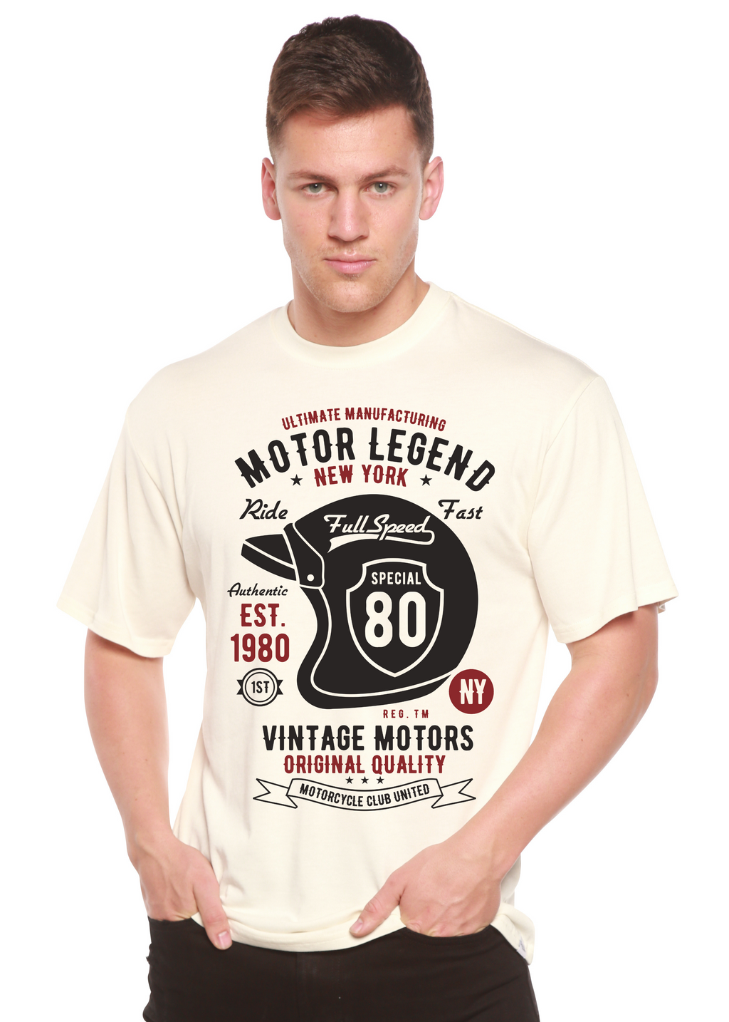 Motor Legend Helmet Men's Bamboo Viscose/Organic Cotton Short Sleeve Graphic T-Shirt - The7Letter