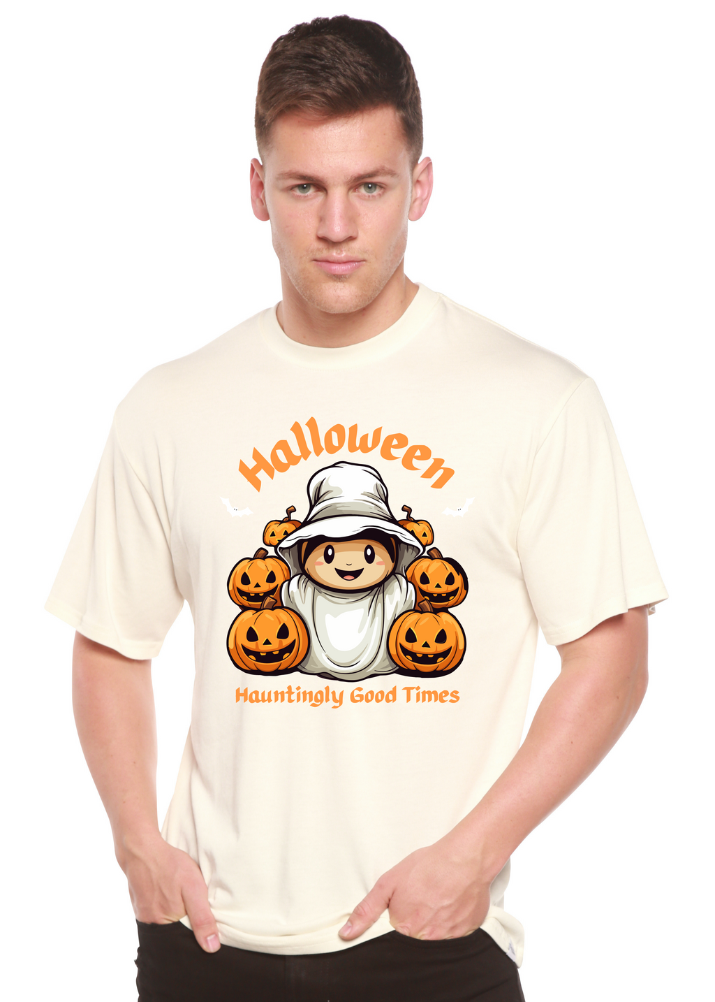 Halloween Hauntingly Good Times Day Men's Bamboo Viscose/Organic Cotton Short Sleeve Graphic T-Shirt - The7Letter