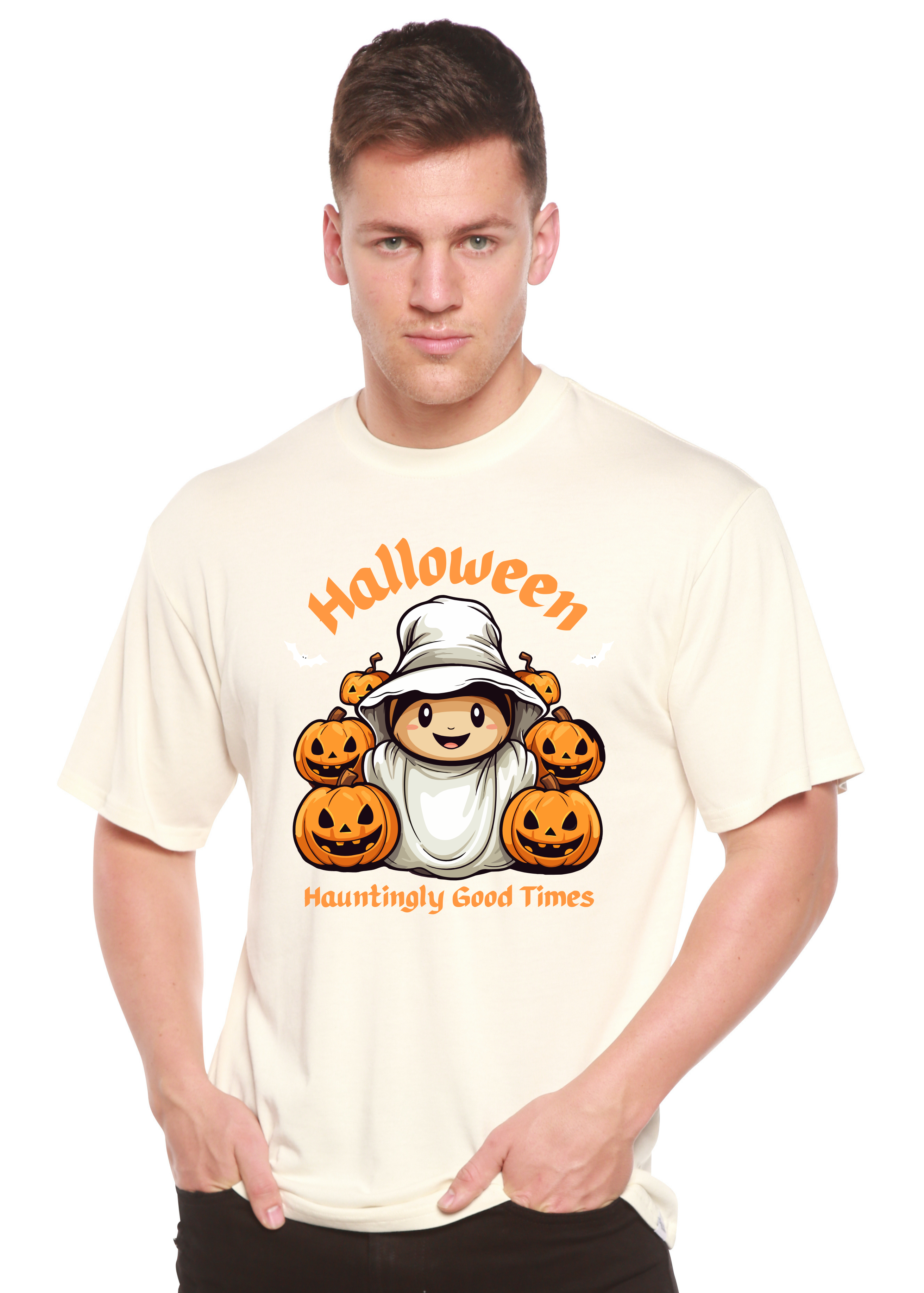 Halloween Hauntingly Good Times Day Men's Bamboo Viscose/Organic Cotton Short Sleeve Graphic T-Shirt - The7Letter