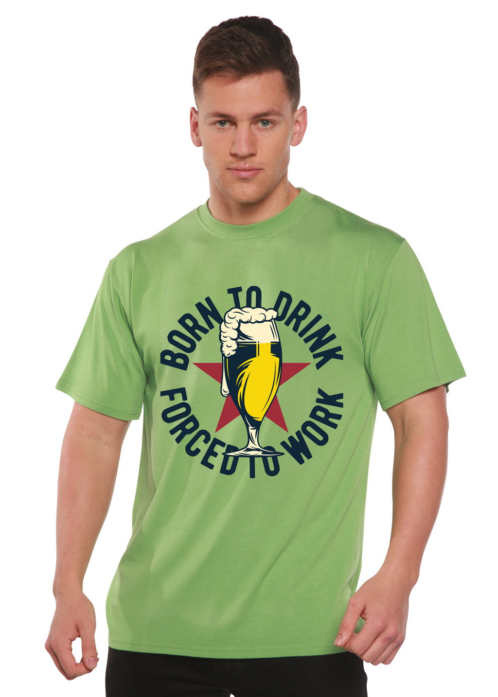 Born to Drink Men's Bamboo Viscose/Organic Cotton Short Sleeve Graphic T-Shirt - The7Letter