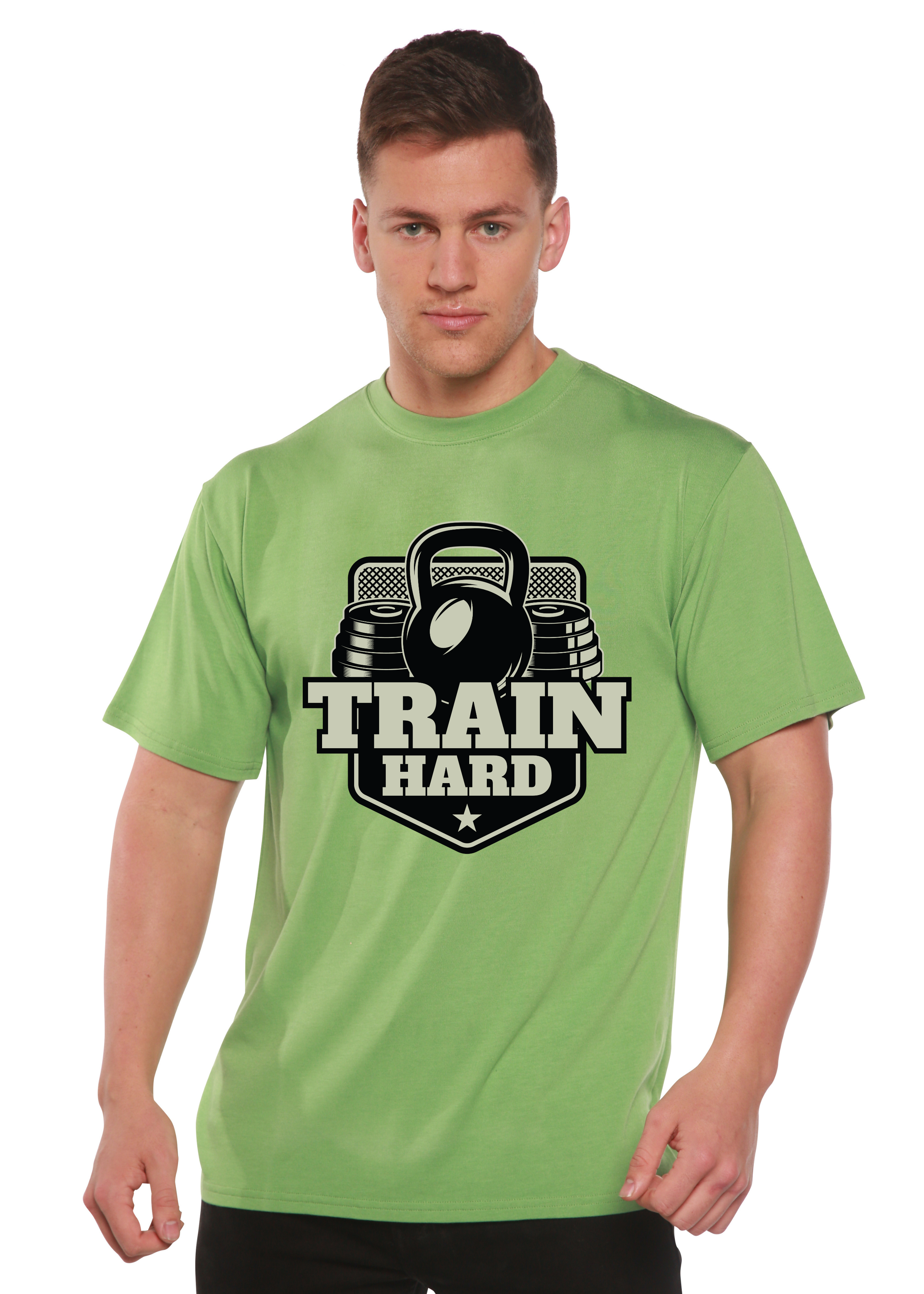 Train Hard Men's Bamboo Viscose/Organic Cotton Short Sleeve Graphic T-Shirt - The7Letter