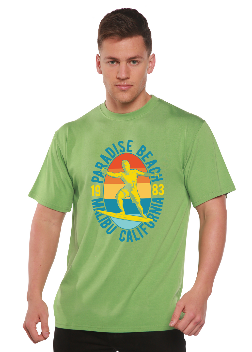 Paradise Beach 1983 Men's Bamboo Viscose/Organic Cotton Short Sleeve Graphic T-Shirt - The7Letter