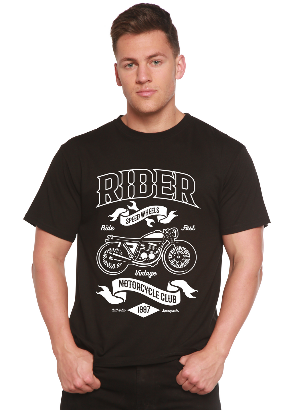Rider Spun Bamboo® Men's Bamboo Viscose/Organic Cotton Short Sleeve Graphic T-Shirt - The7Letter