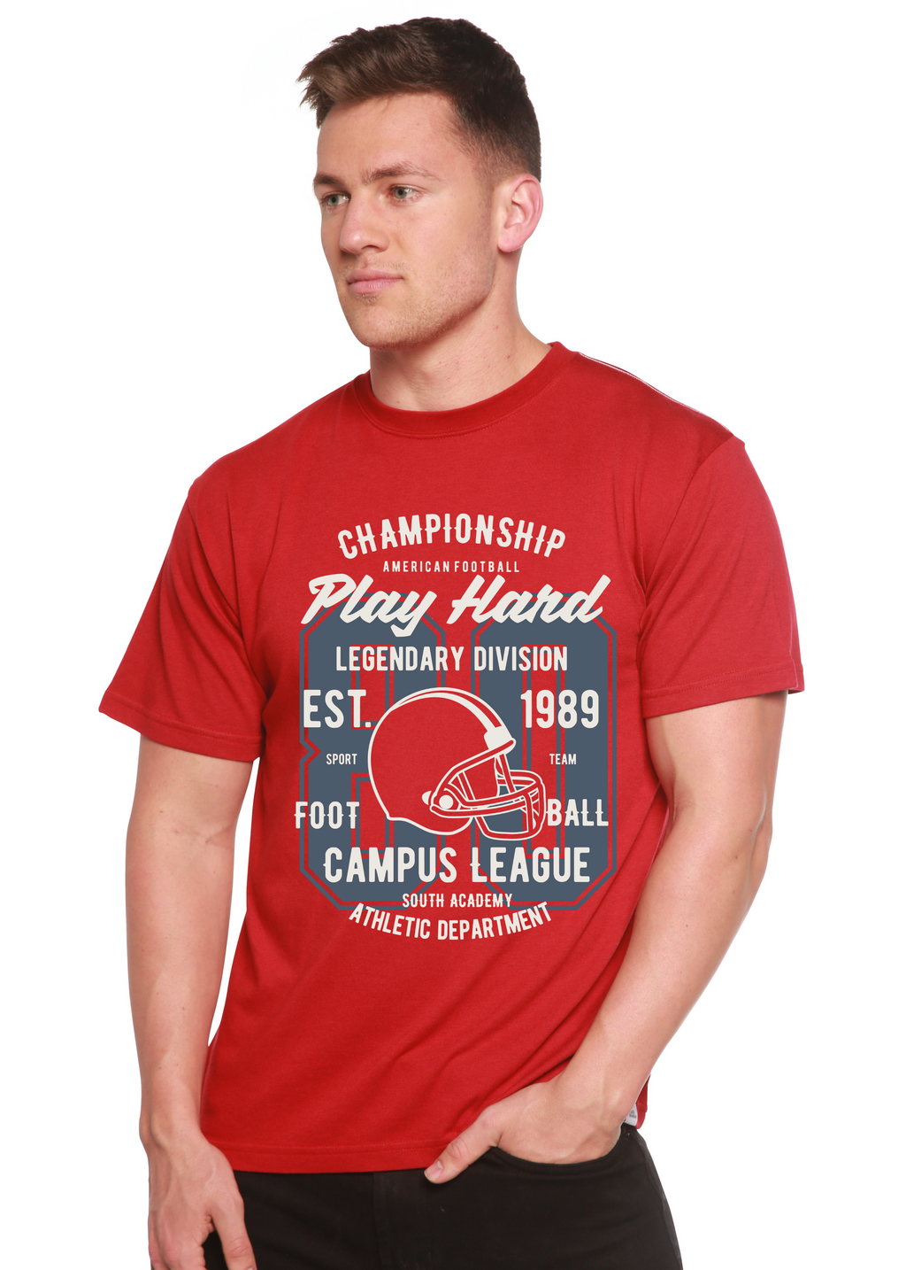 Play Hard Spun Bamboo® Men's Bamboo Viscose/Organic Cotton Short Sleeve Graphic T-Shirt - The7Letter