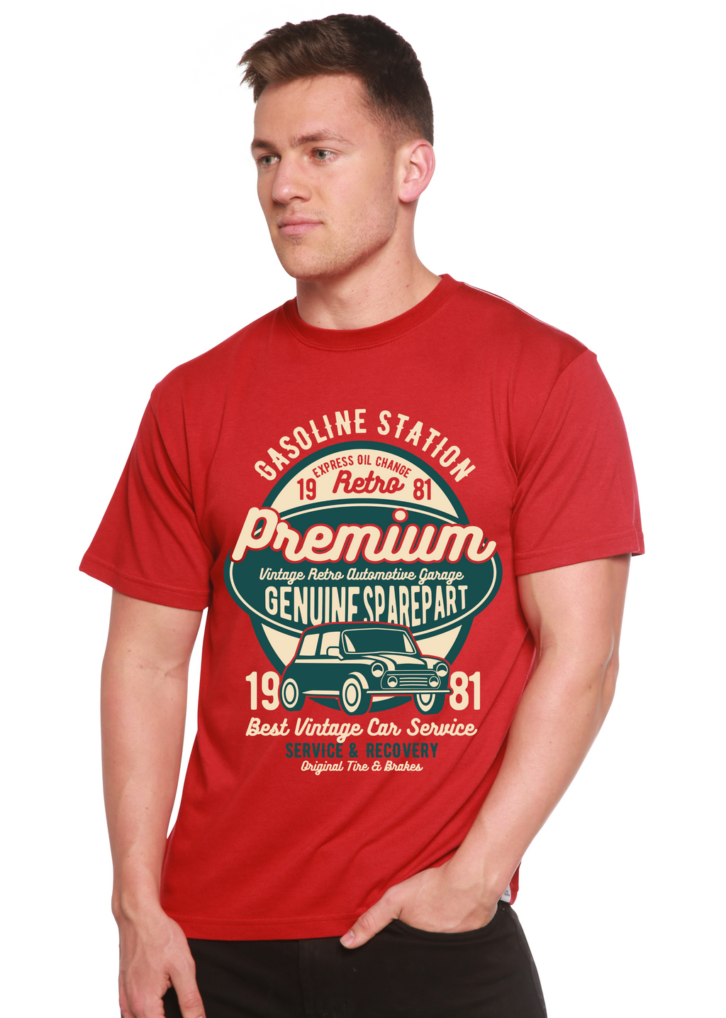 Premium Garage Spun Bamboo® Men's Bamboo Viscose/Organic Cotton Short Sleeve Graphic T-Shirt - The7Letter