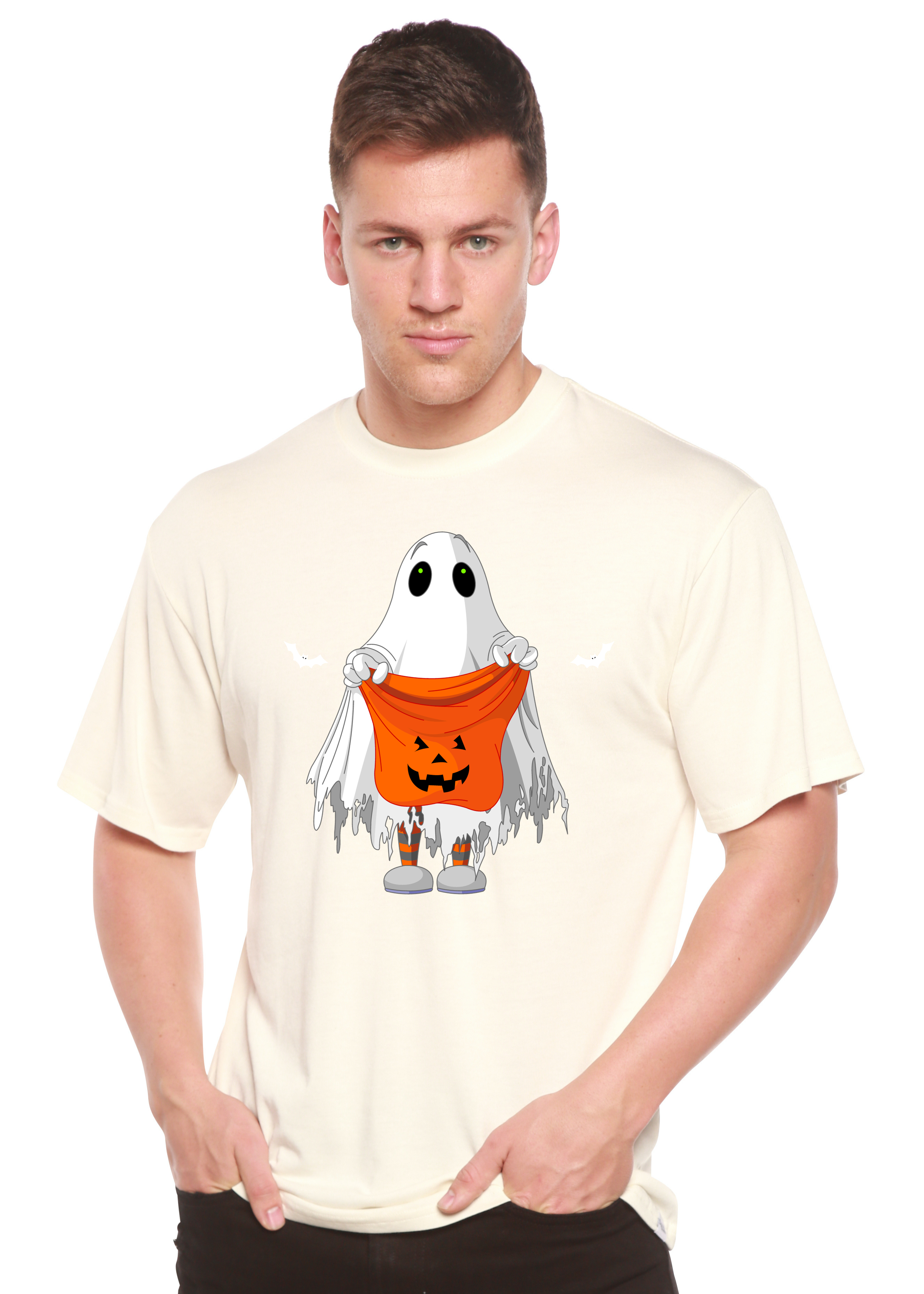 Boo Halloween Men's Bamboo Viscose/Organic Cotton Short Sleeve Graphic T-Shirt - The7Letter