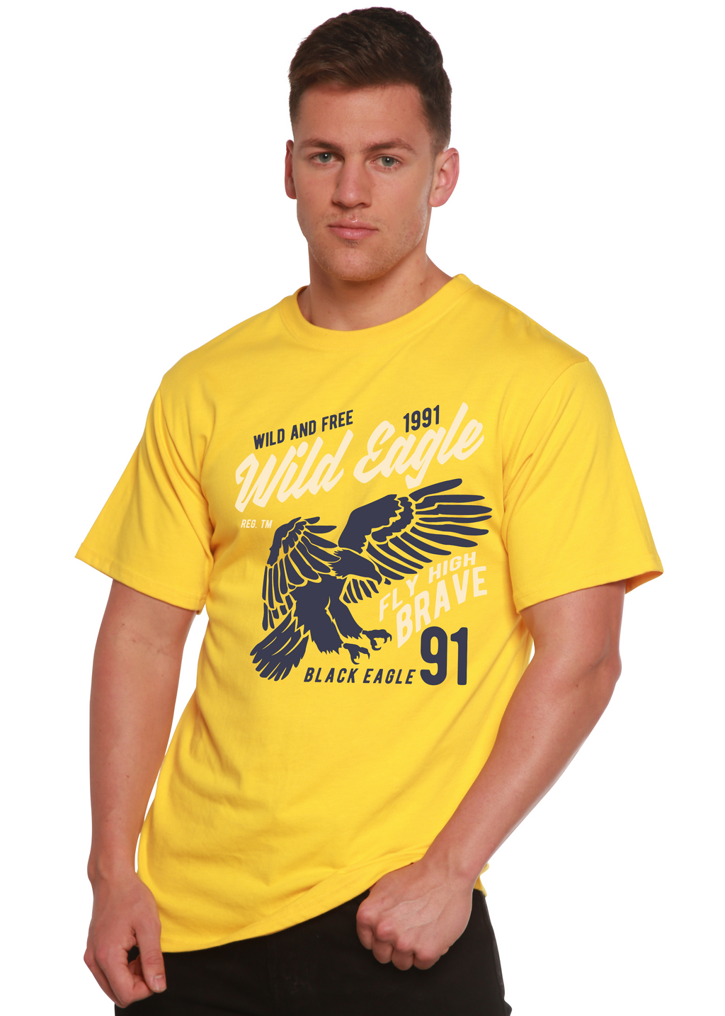 Wild Eagle Spun Bamboo® Men's Bamboo Viscose/Organic Cotton Short Sleeve Graphic T-Shirt - The7Letter