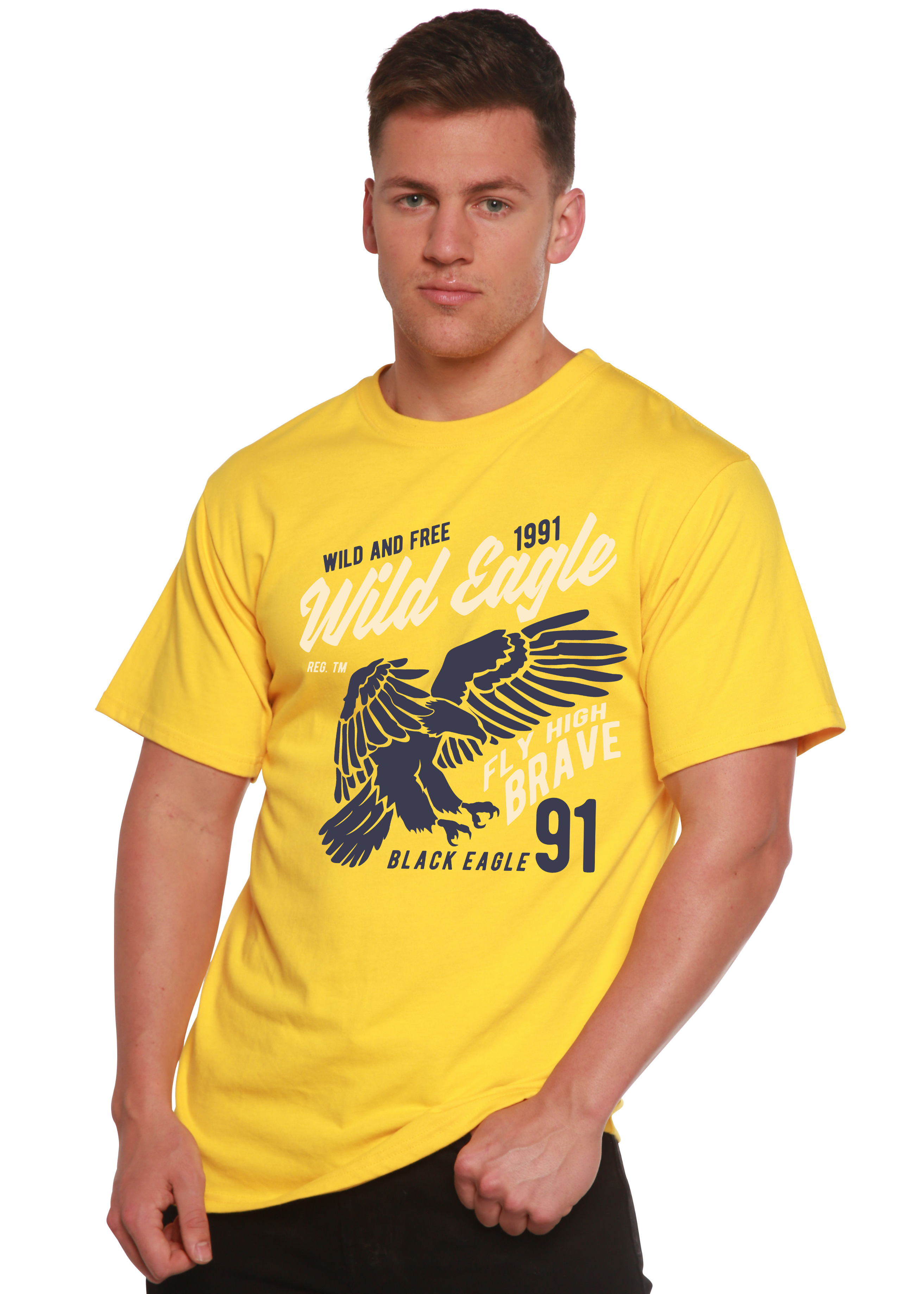 Wild Eagle Spun Bamboo® Men's Bamboo Viscose/Organic Cotton Short Sleeve Graphic T-Shirt - The7Letter