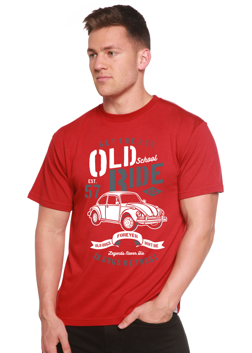 Old School Ride Spun Bamboo® Men's Bamboo Viscose/Organic Cotton Short Sleeve Graphic T-Shirt - The7Letter