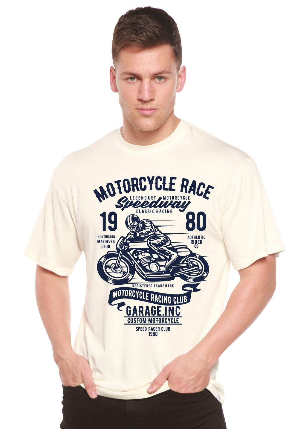 Motorcycles Race Men's Bamboo Viscose/Organic Cotton Short Sleeve Graphic T-Shirt - The7Letter