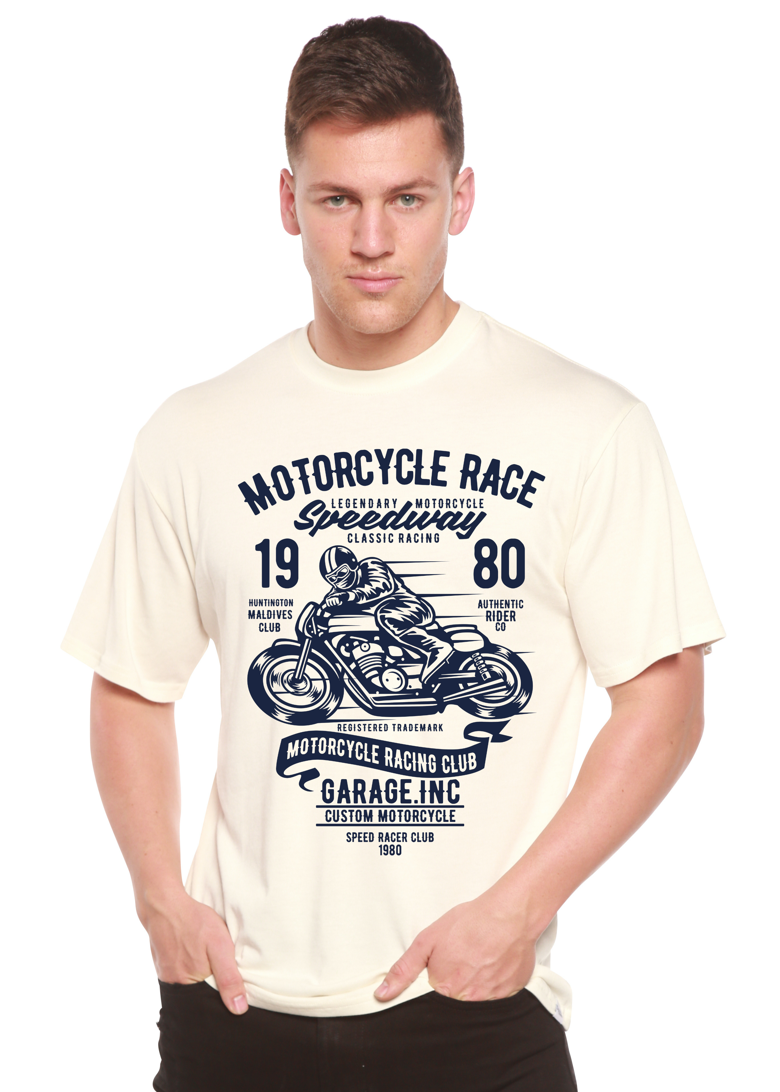 Motorcycles Race Men's Bamboo Viscose/Organic Cotton Short Sleeve Graphic T-Shirt - The7Letter