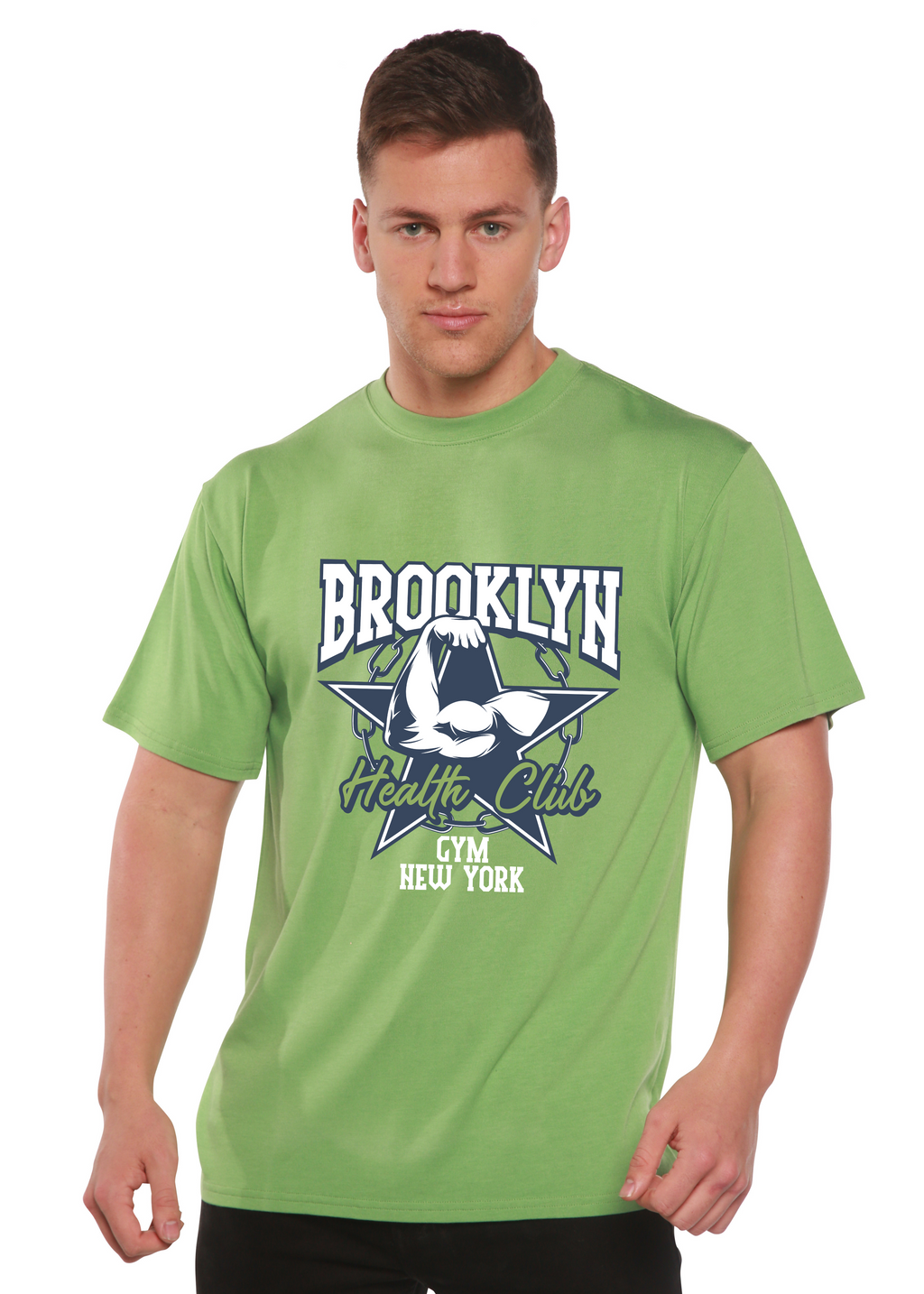 Brooklyn Health Club Men's Bamboo Viscose/Organic Cotton Short Sleeve Graphic T-Shirt - The7Letter