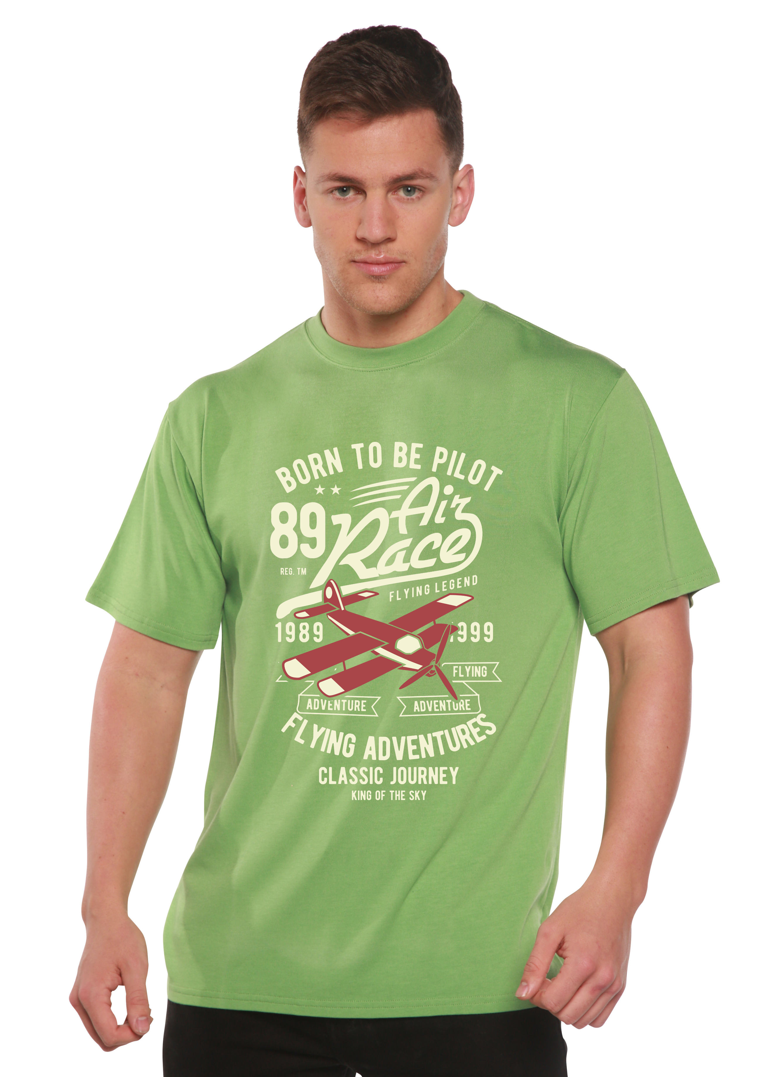Born To Be Pilot Men's Bamboo Viscose/Organic Cotton Short Sleeve Graphic T-Shirt - The7Letter
